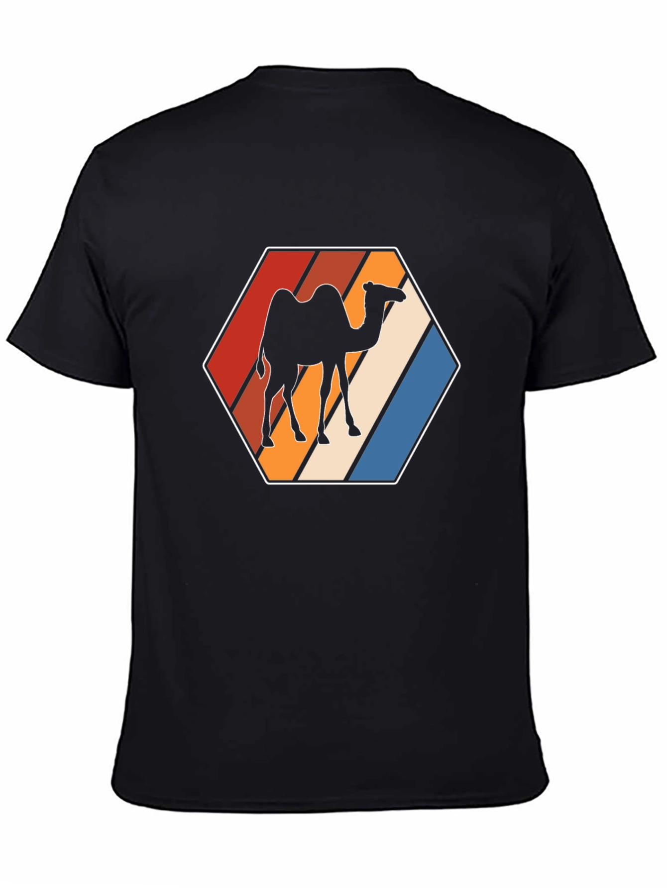Retro Camel Hexagon Graphic T-Shirt