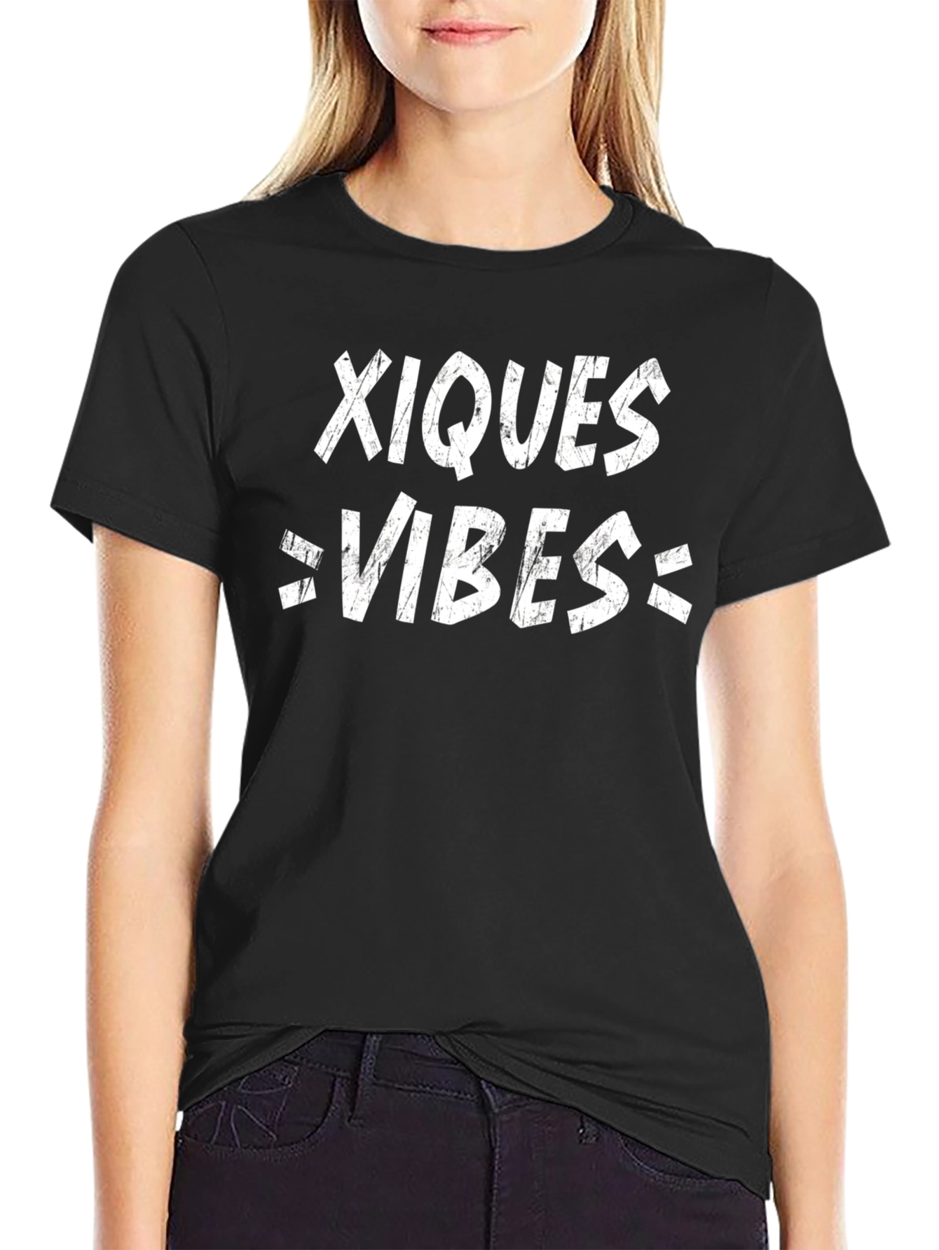 Xiques Vibes Graphic Tee - Casual Black T-Shirt