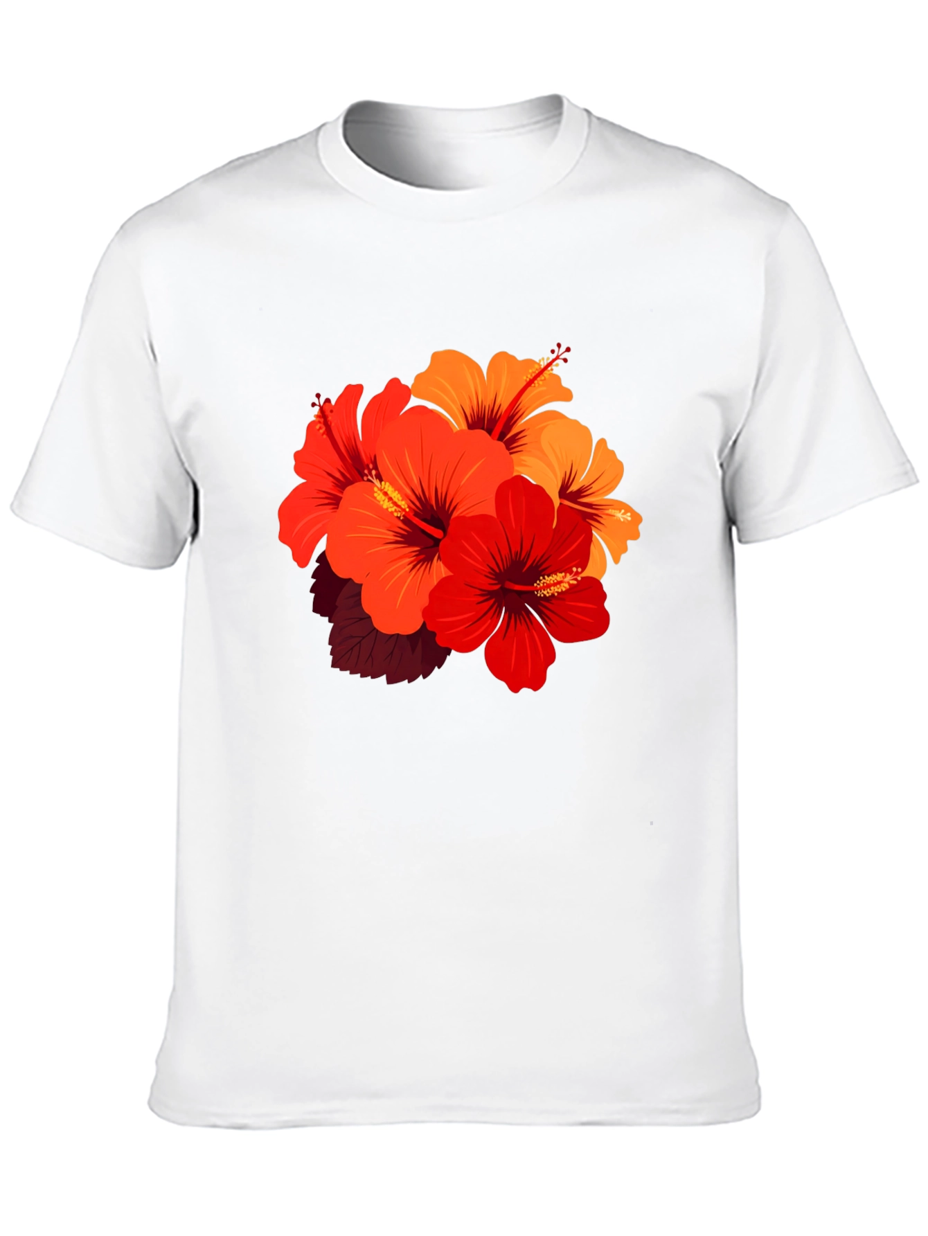 Floral Hibiscus Graphic Black T-Shirt