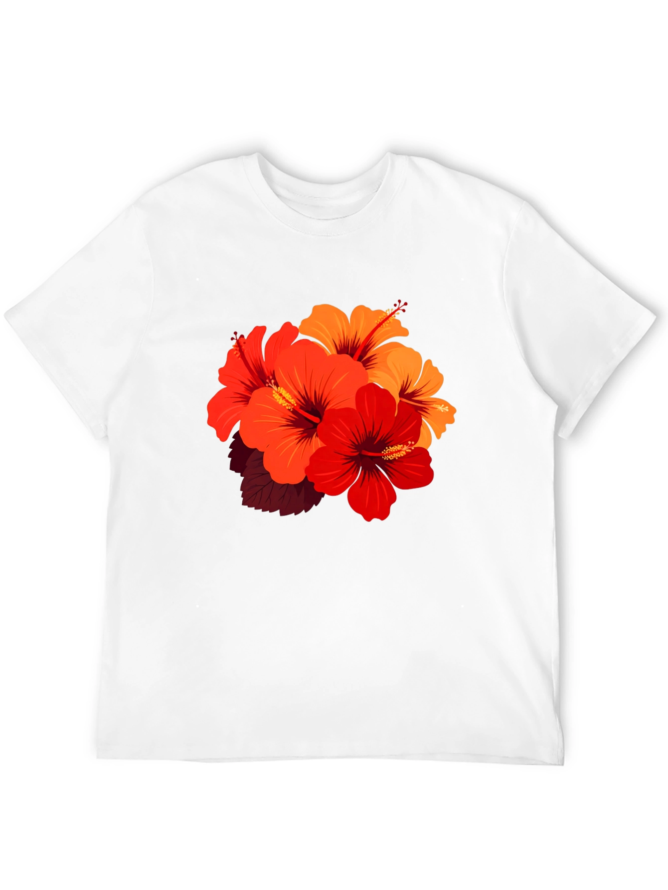 Floral Hibiscus Graphic Black T-Shirt
