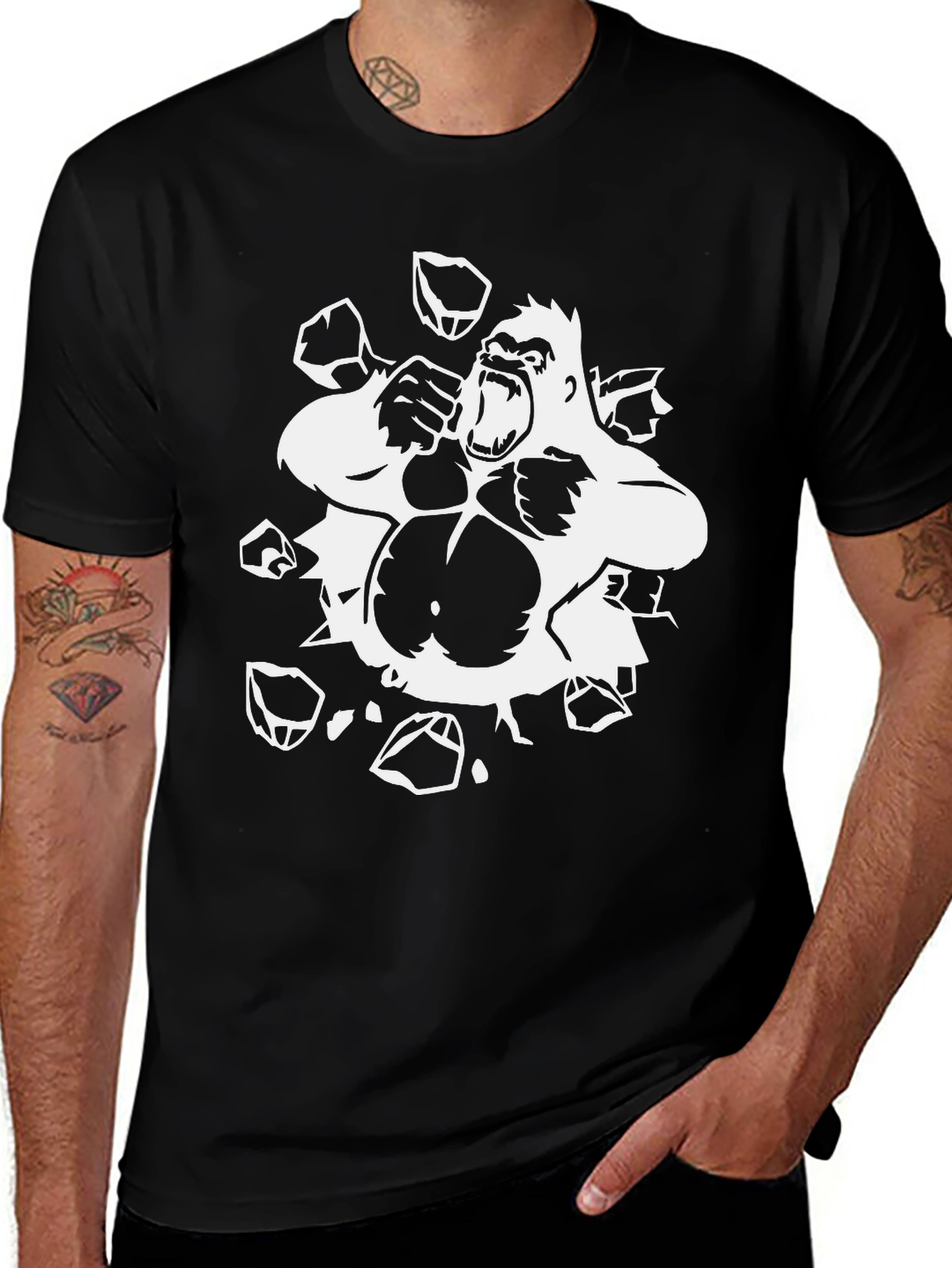 Gorilla Smash Black T-Shirt