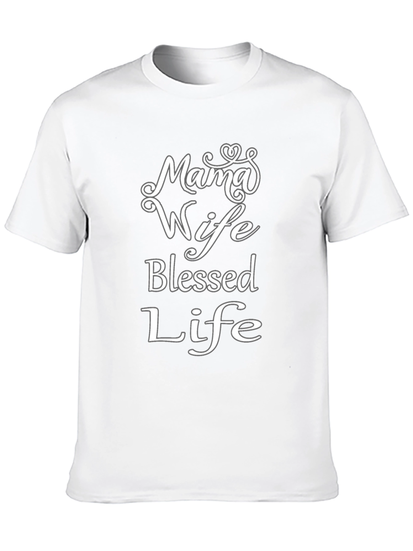 Mama Wife Blessed Life Black T-Shirt
