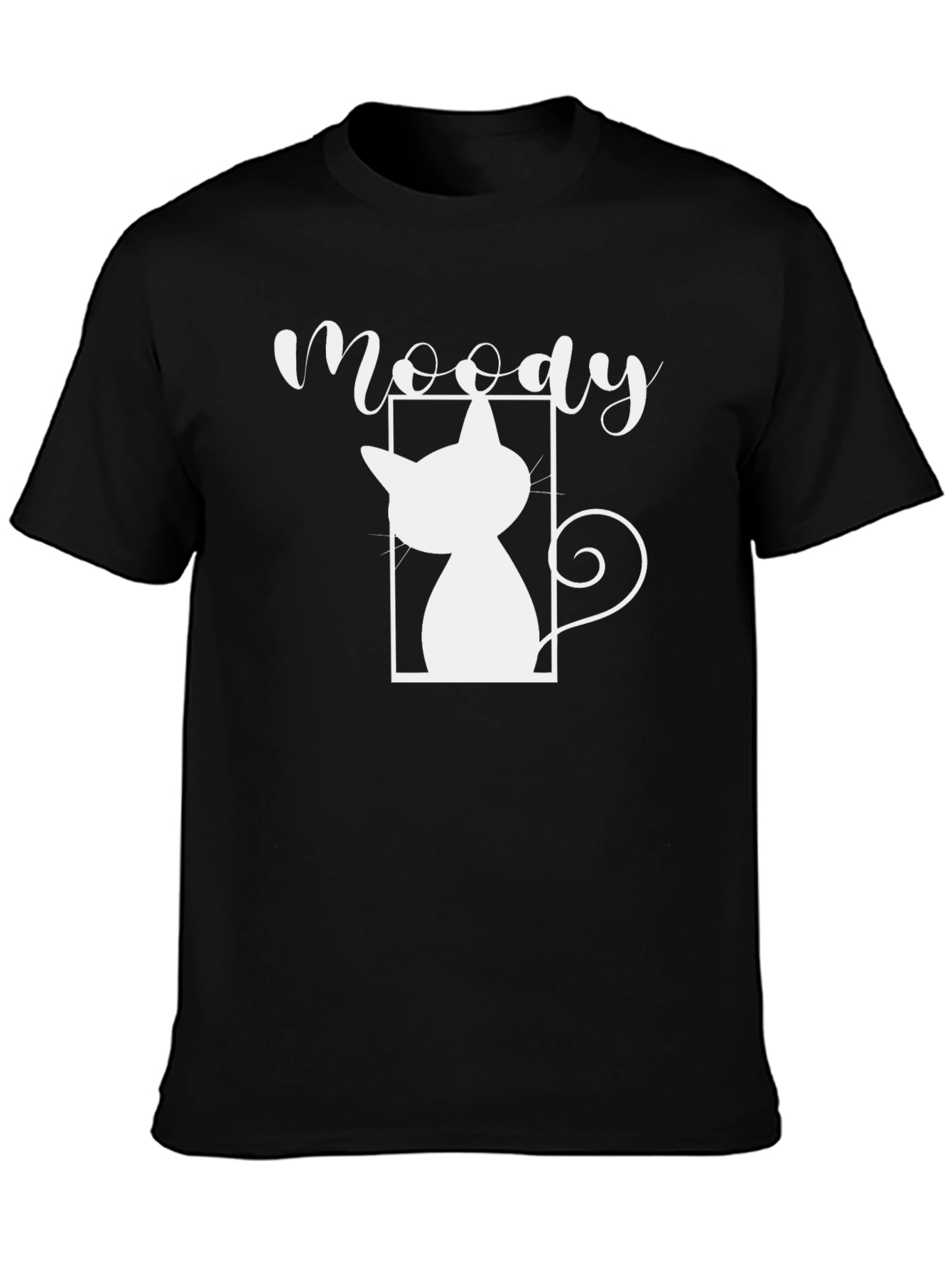 Moody Cat Graphic T-Shirt - Unisex Black Tee