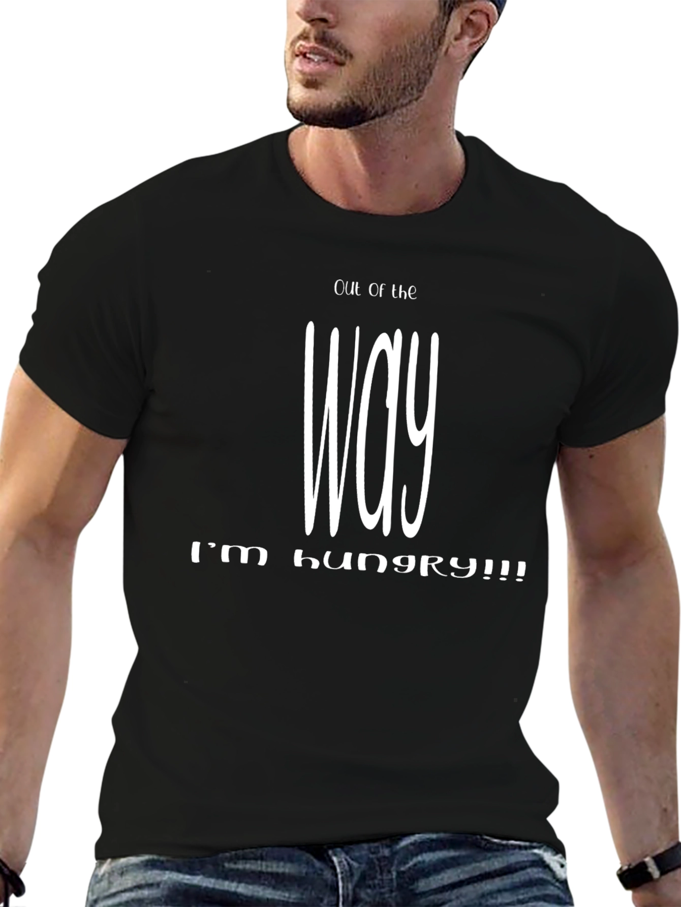 Out of the Way Im Hungry Black T-Shirt