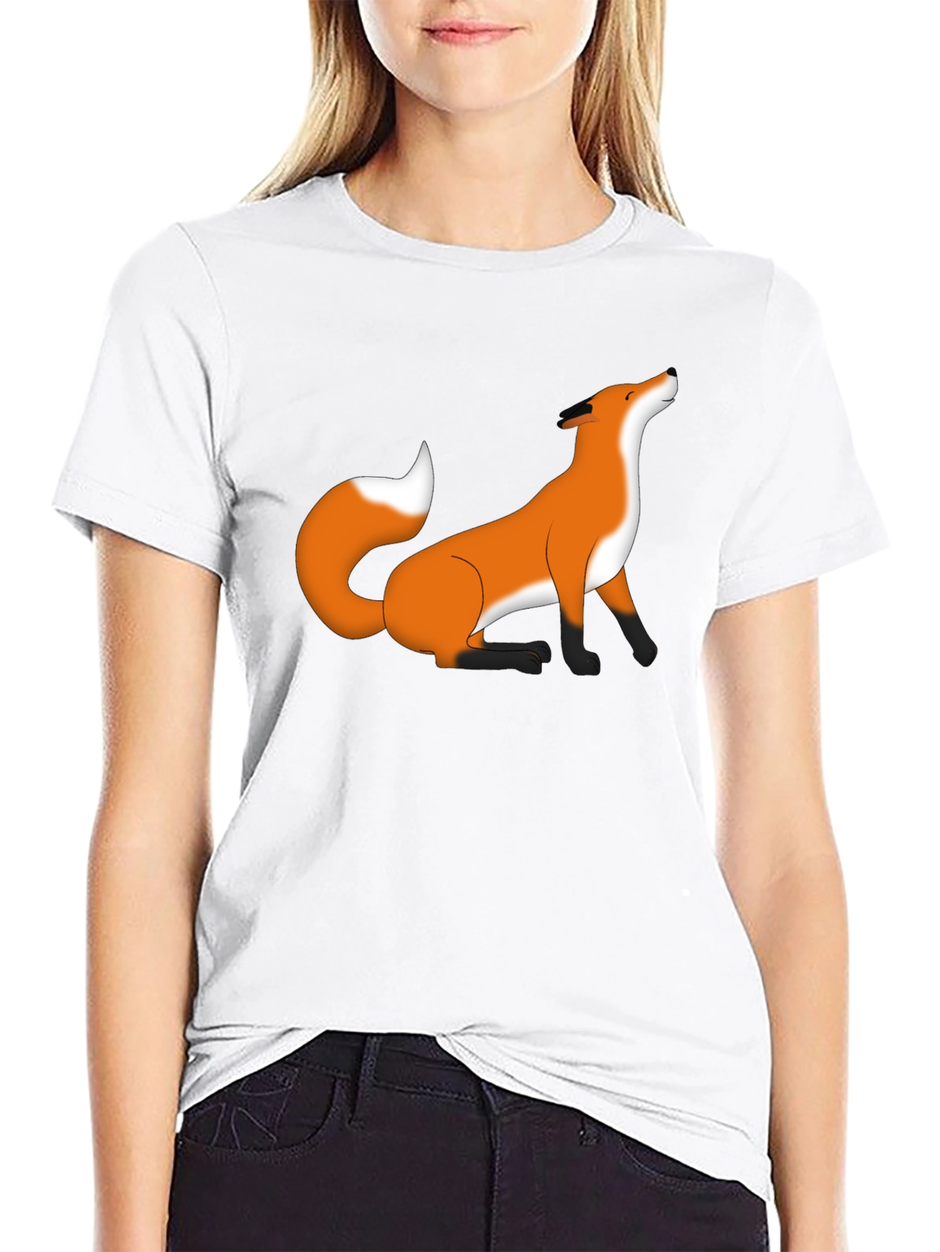 Fox Graphic Black T-Shirt - Unique Animal Print