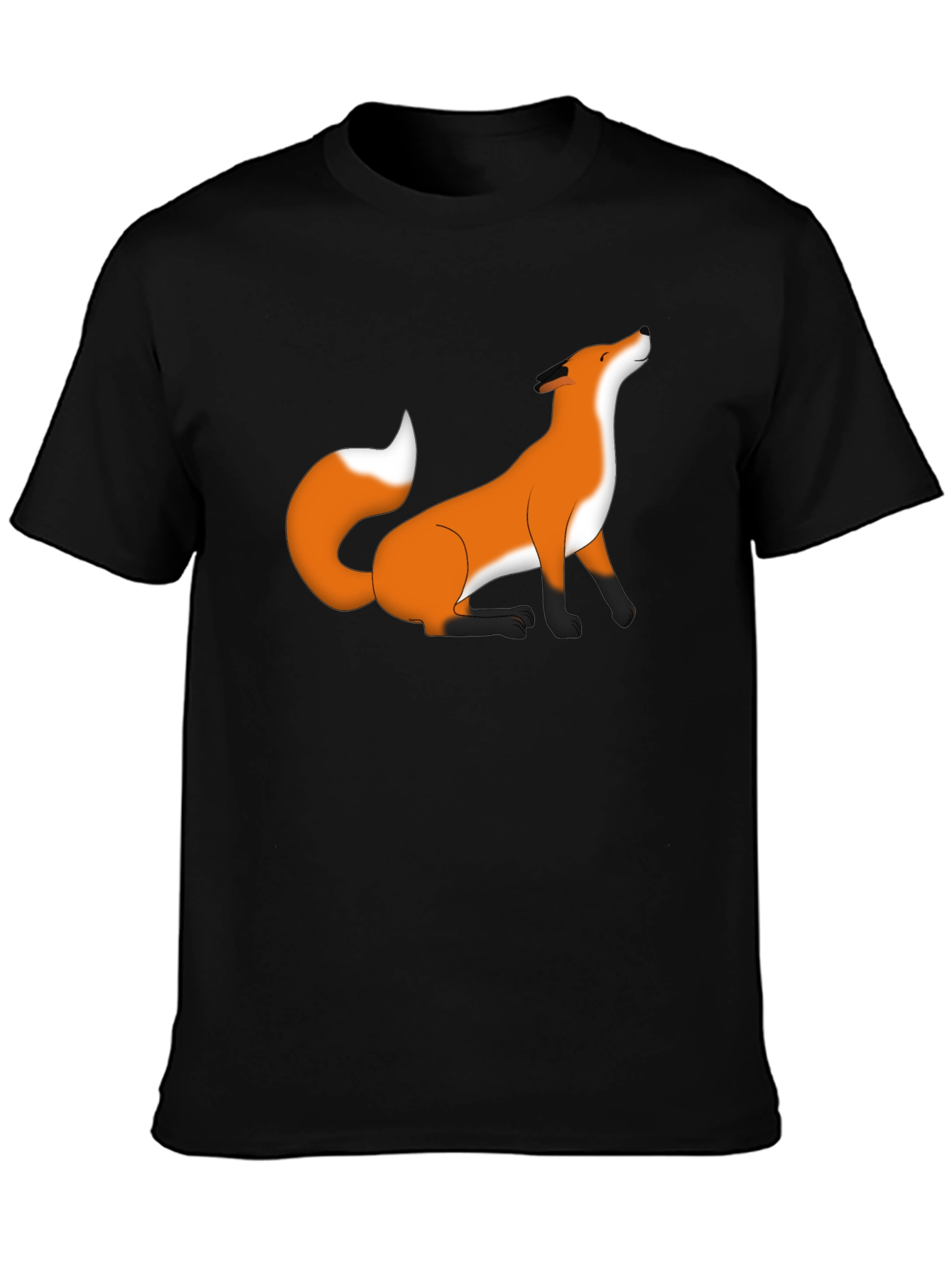 Fox Graphic Black T-Shirt - Unique Animal Print