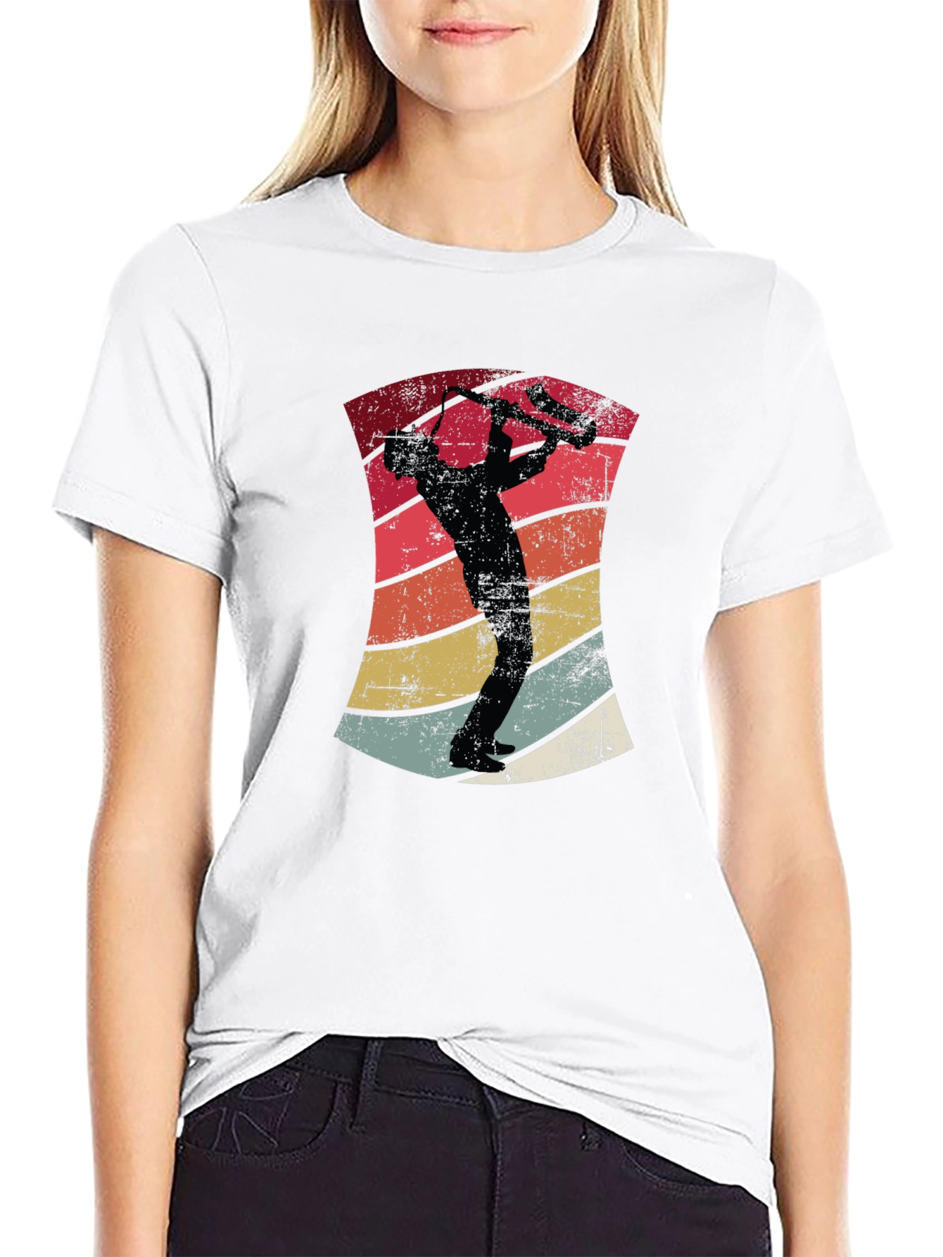 Retro Saxophone Player Graphic T-Shirt
