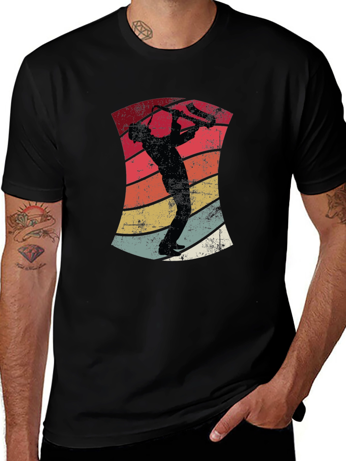Retro Saxophone Player Graphic T-Shirt