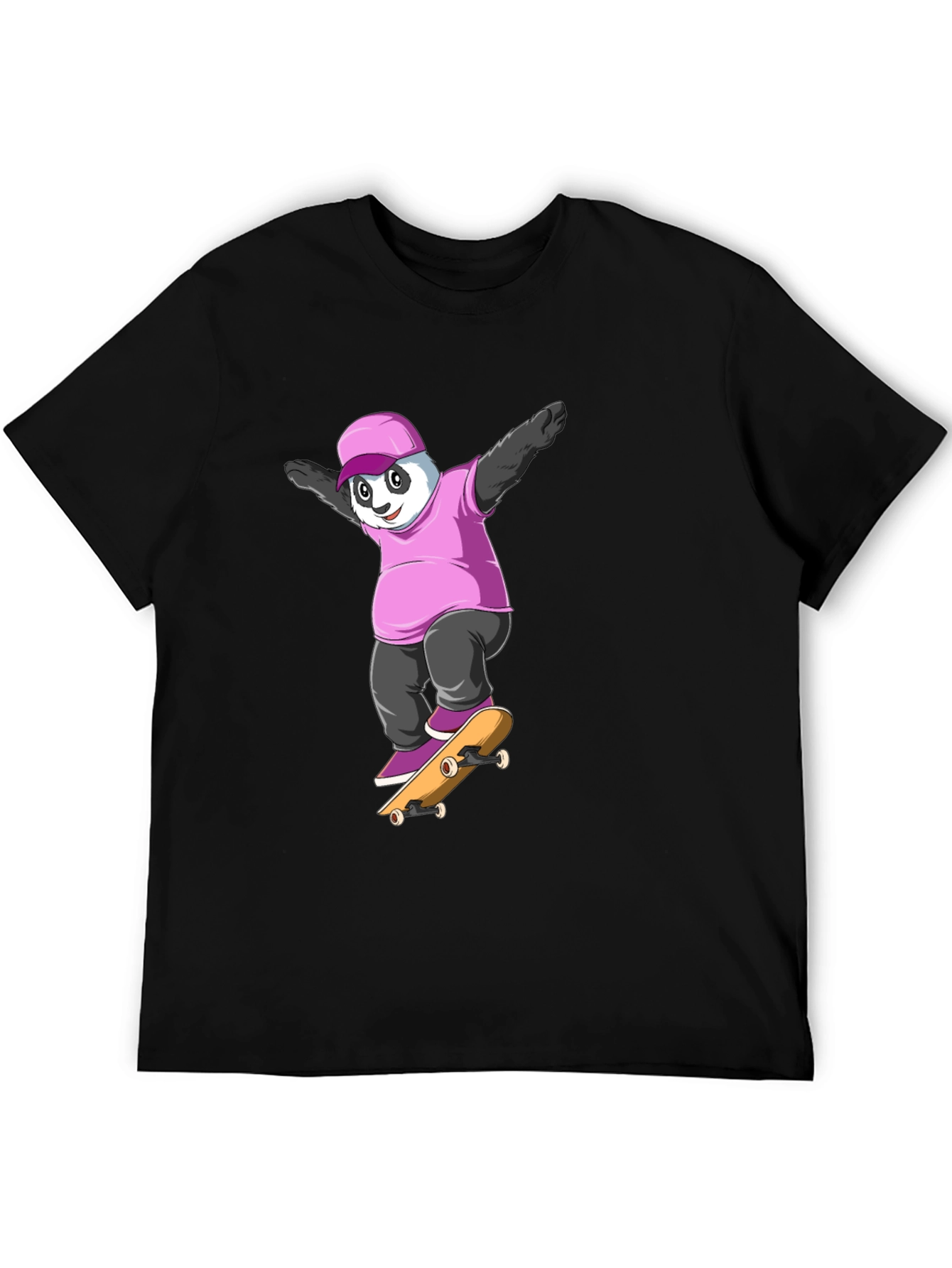Panda Skateboard Graphic T-Shirt