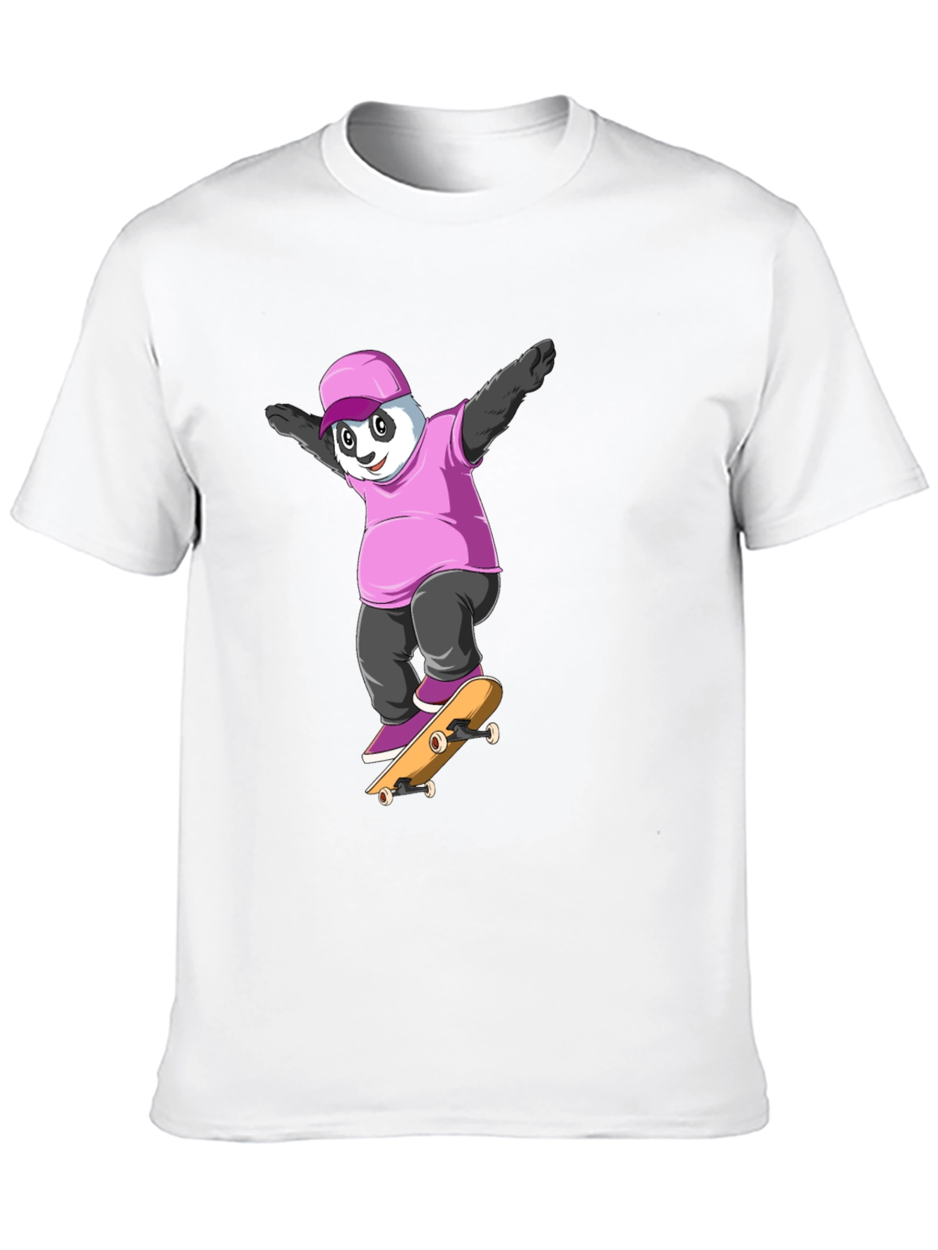 Panda Skateboard Graphic T-Shirt