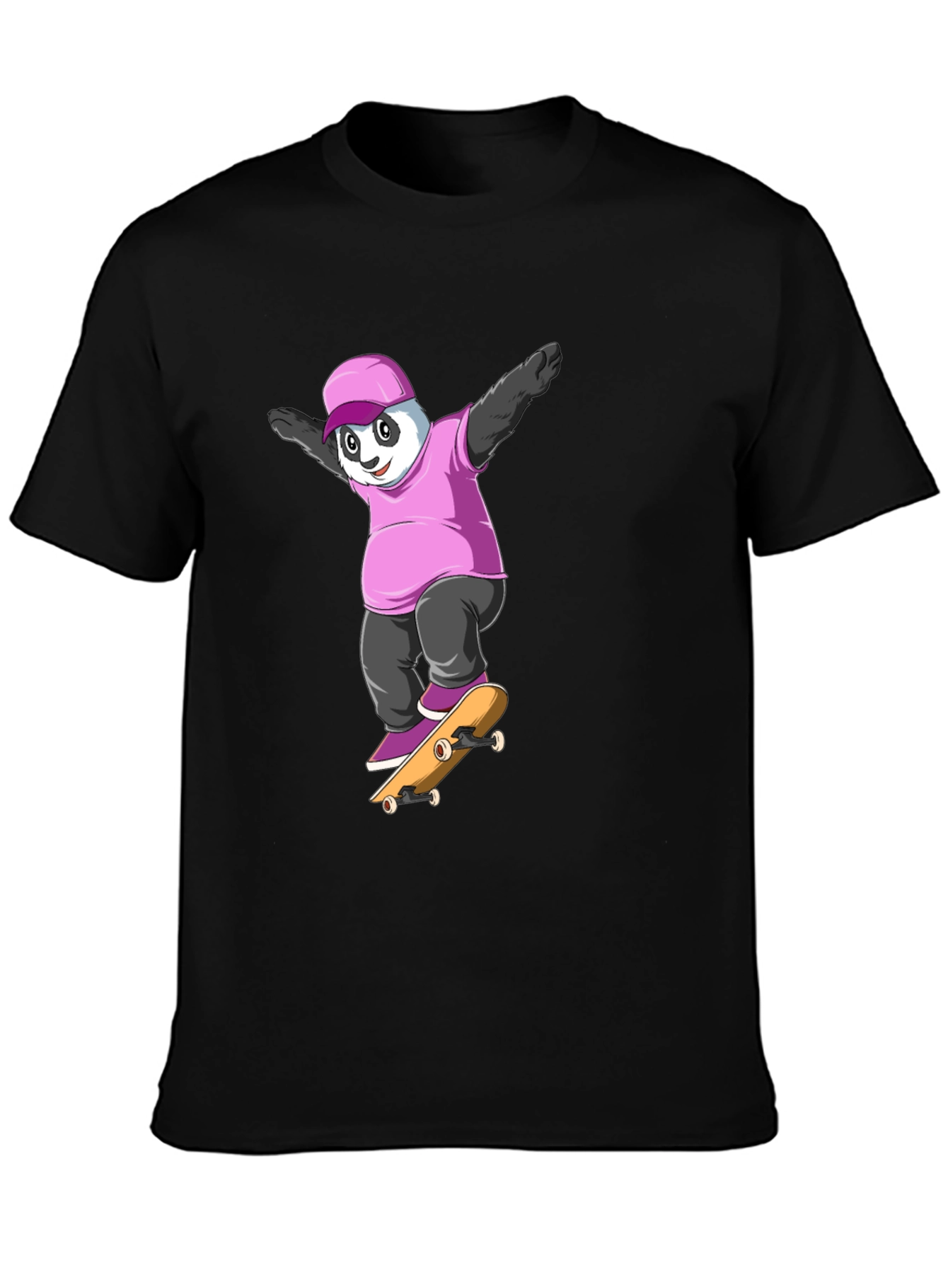 Panda Skateboard Graphic T-Shirt