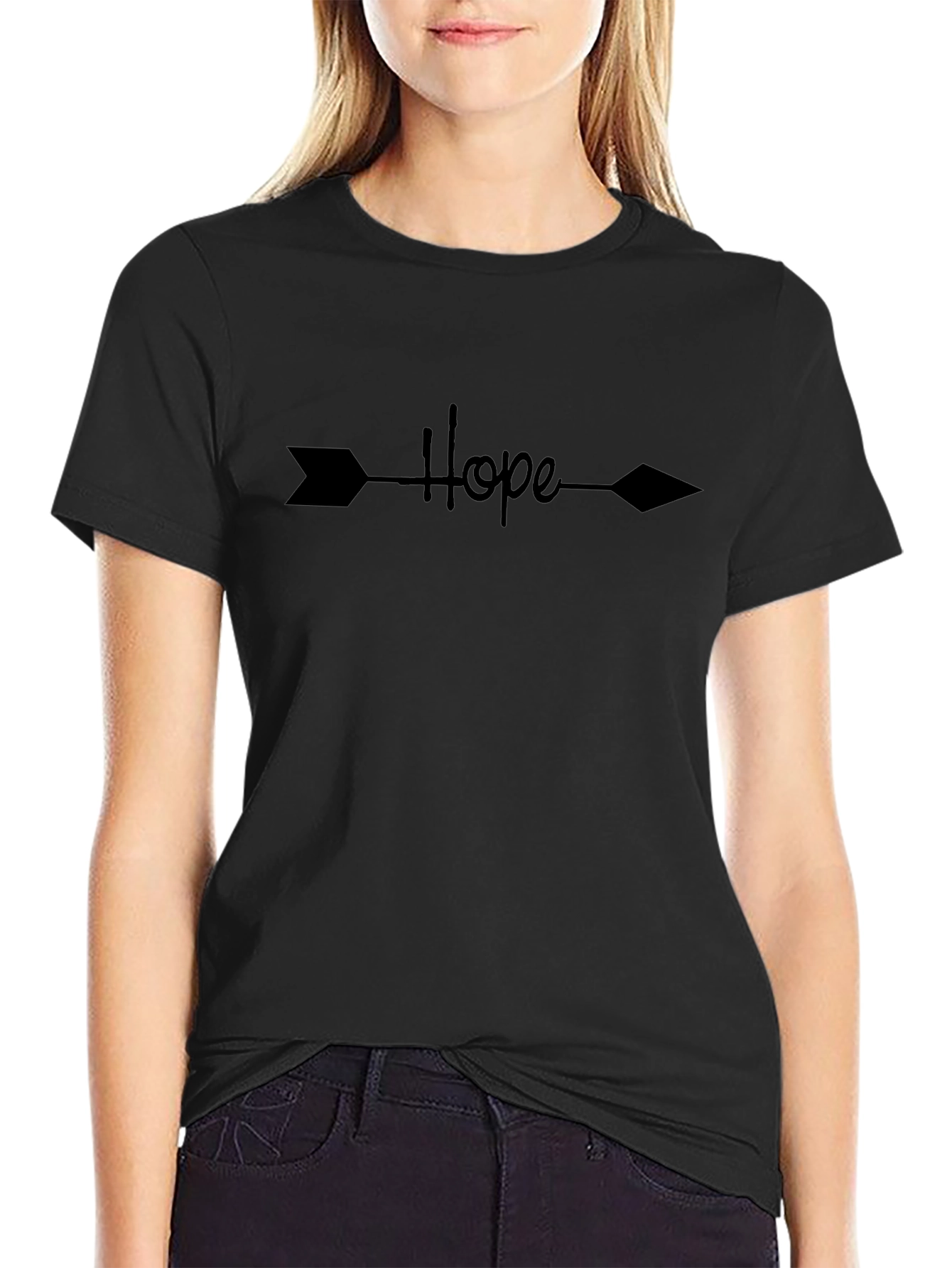 Hope Arrow Graphic Tee - Stylish Black T-Shirt