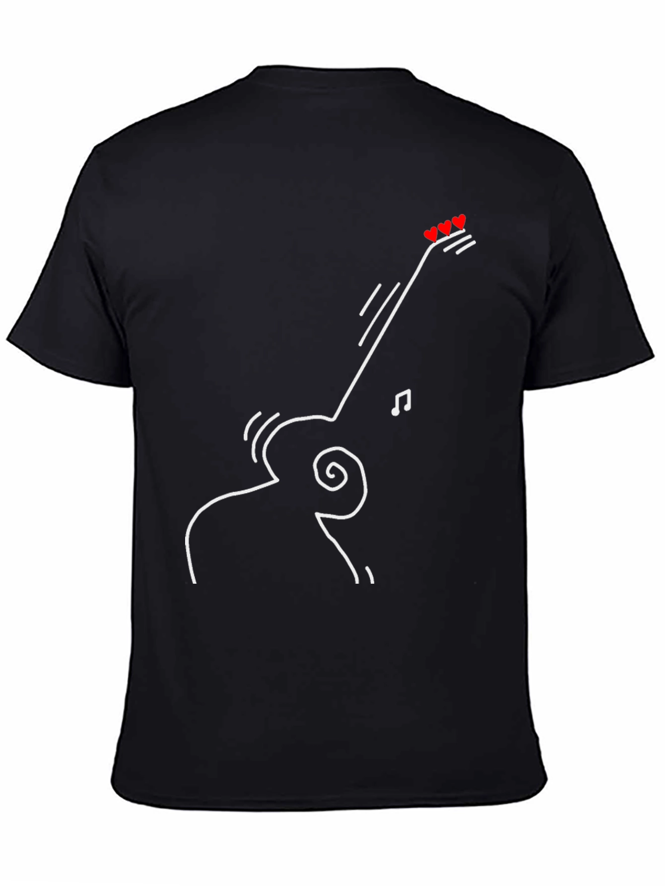 Guitar Heart Tee - Black Graphic T-Shirt