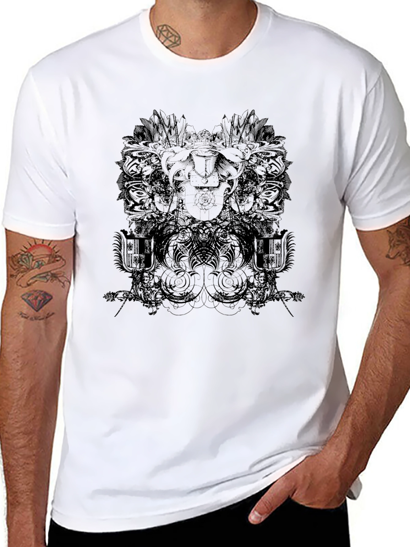 Black Graphic Print Tee
