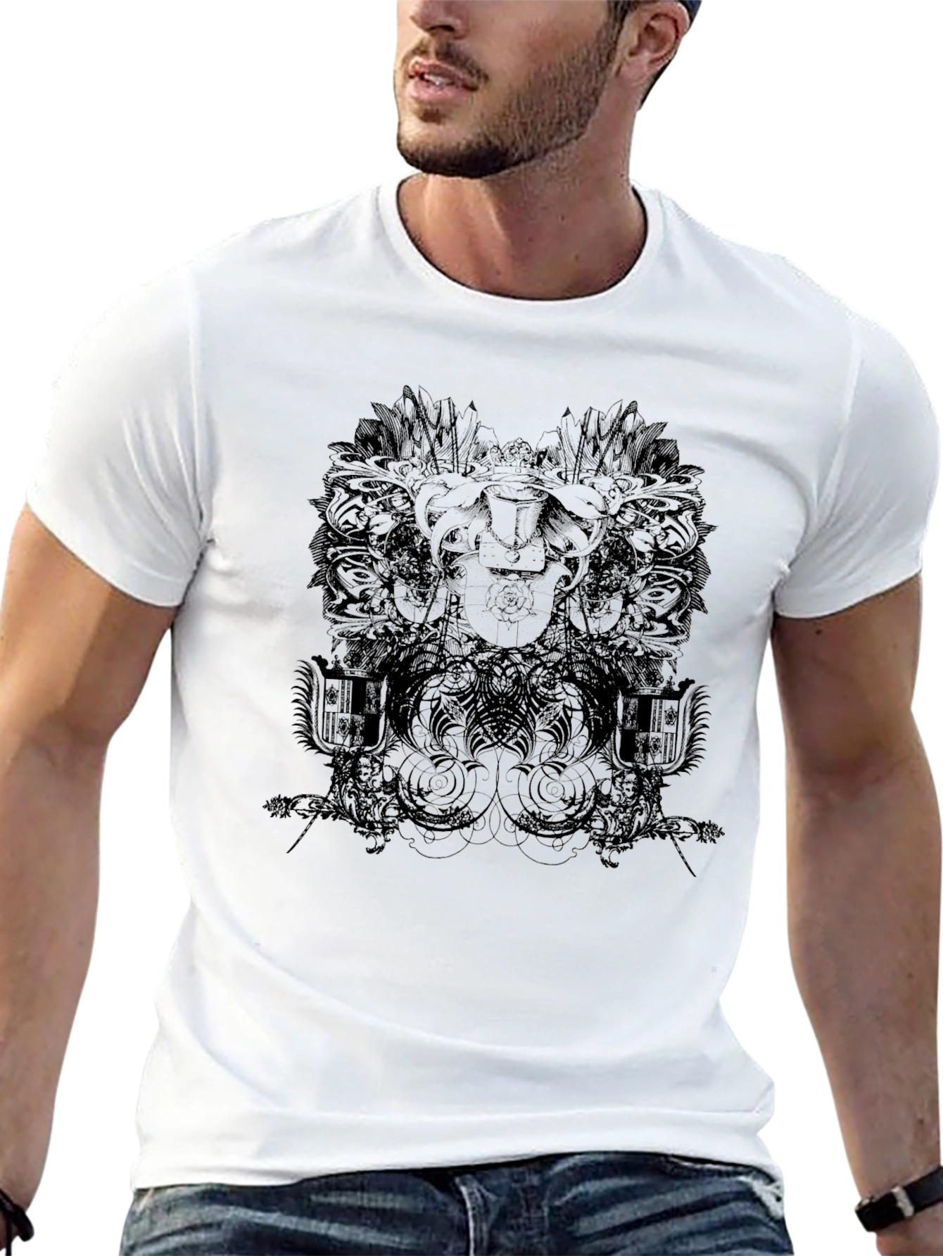 Black Graphic Print Tee