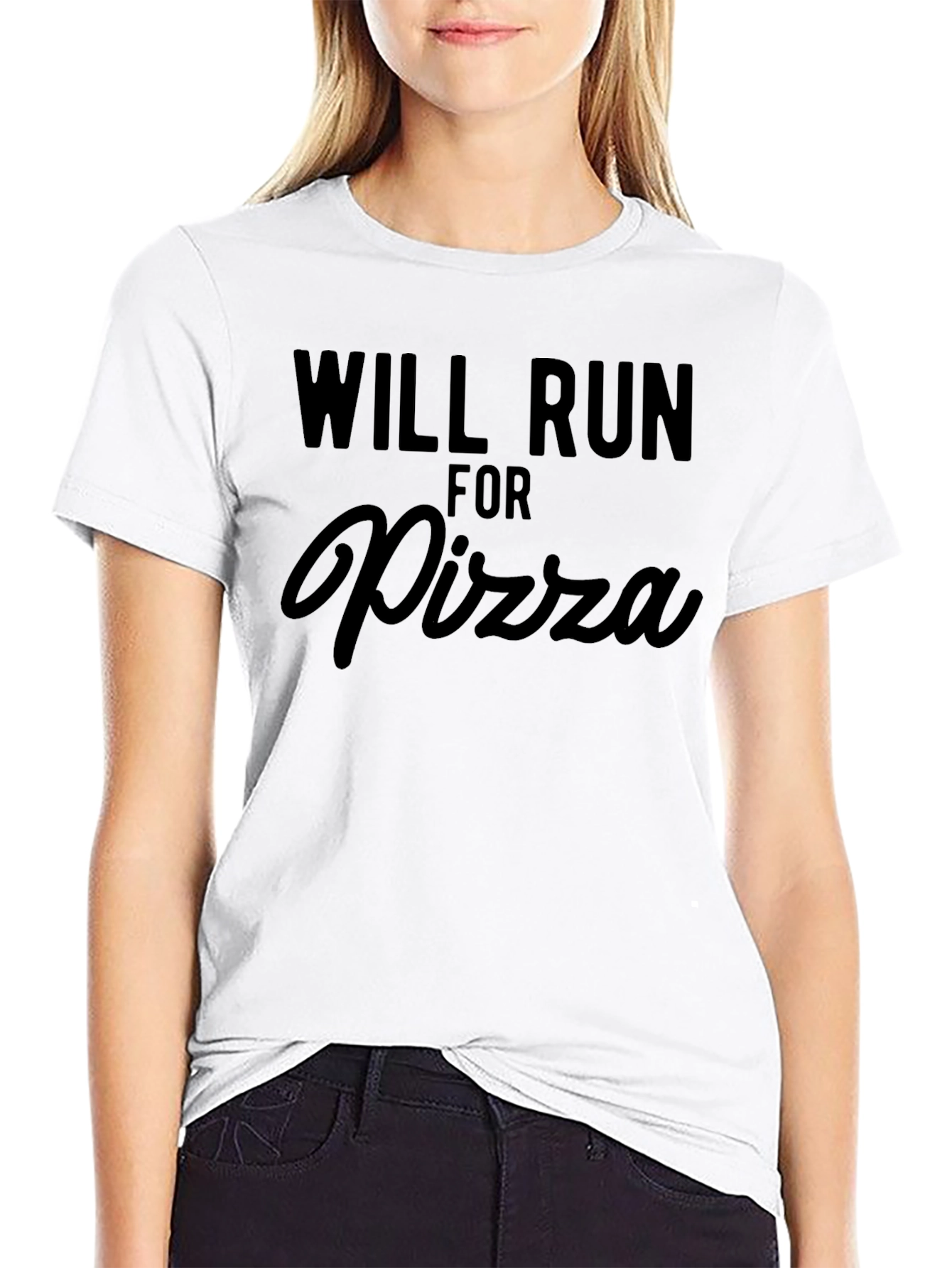 Will Run For Pizza - Funny Graphic Tee