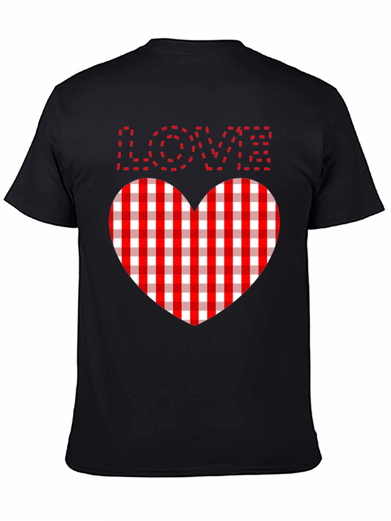 Love Heart Plaid Graphic Tee