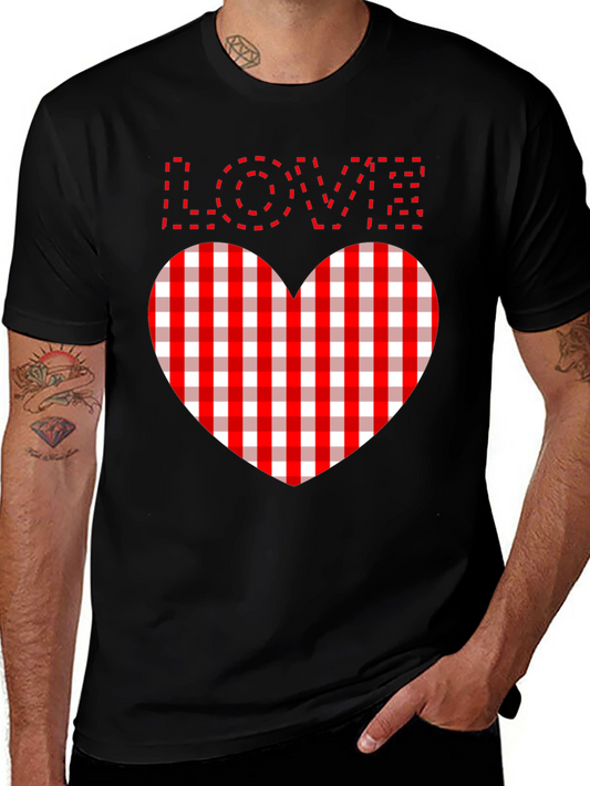 Love Heart Plaid Graphic Tee