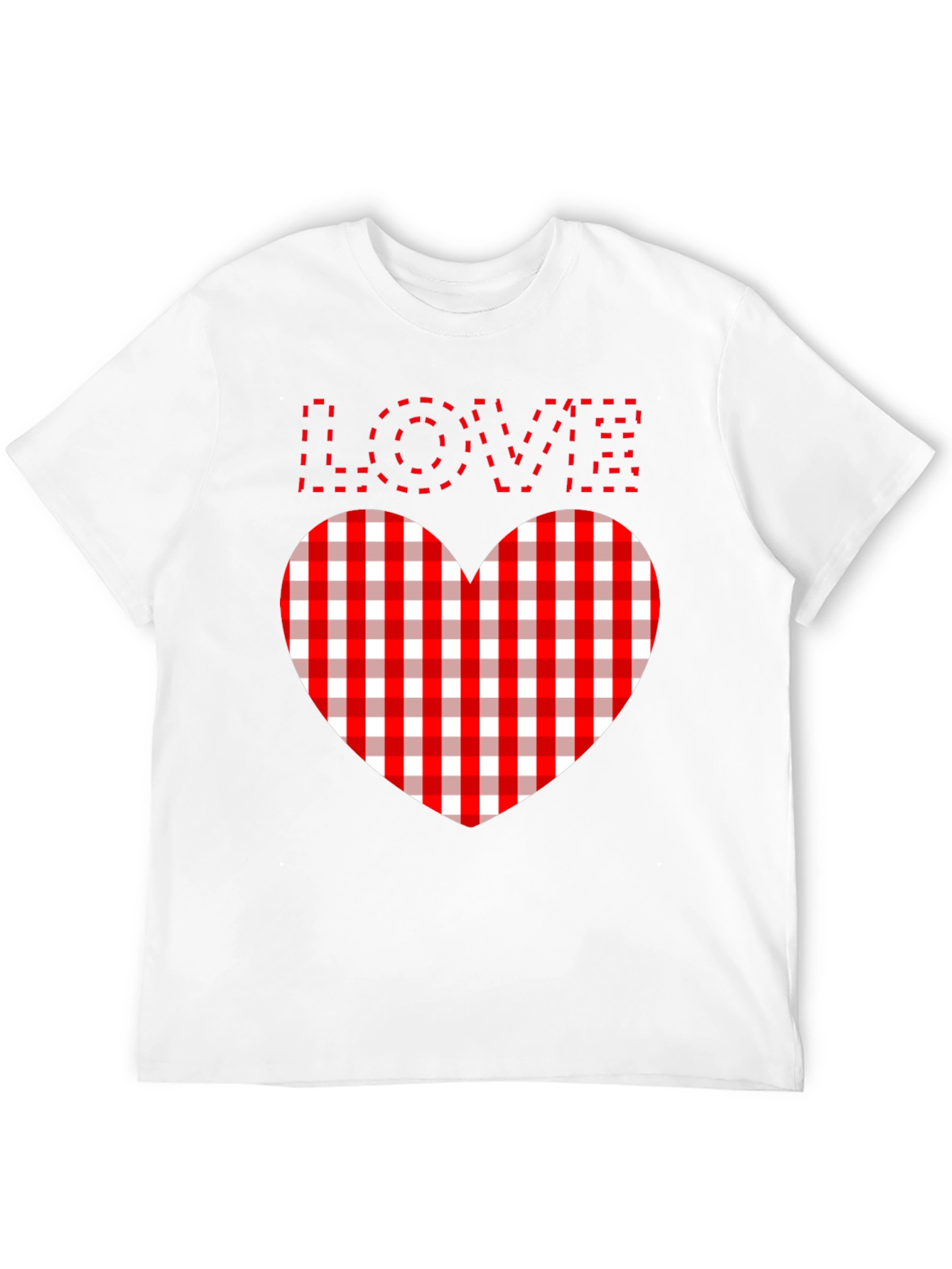 Love Heart Plaid Graphic Tee