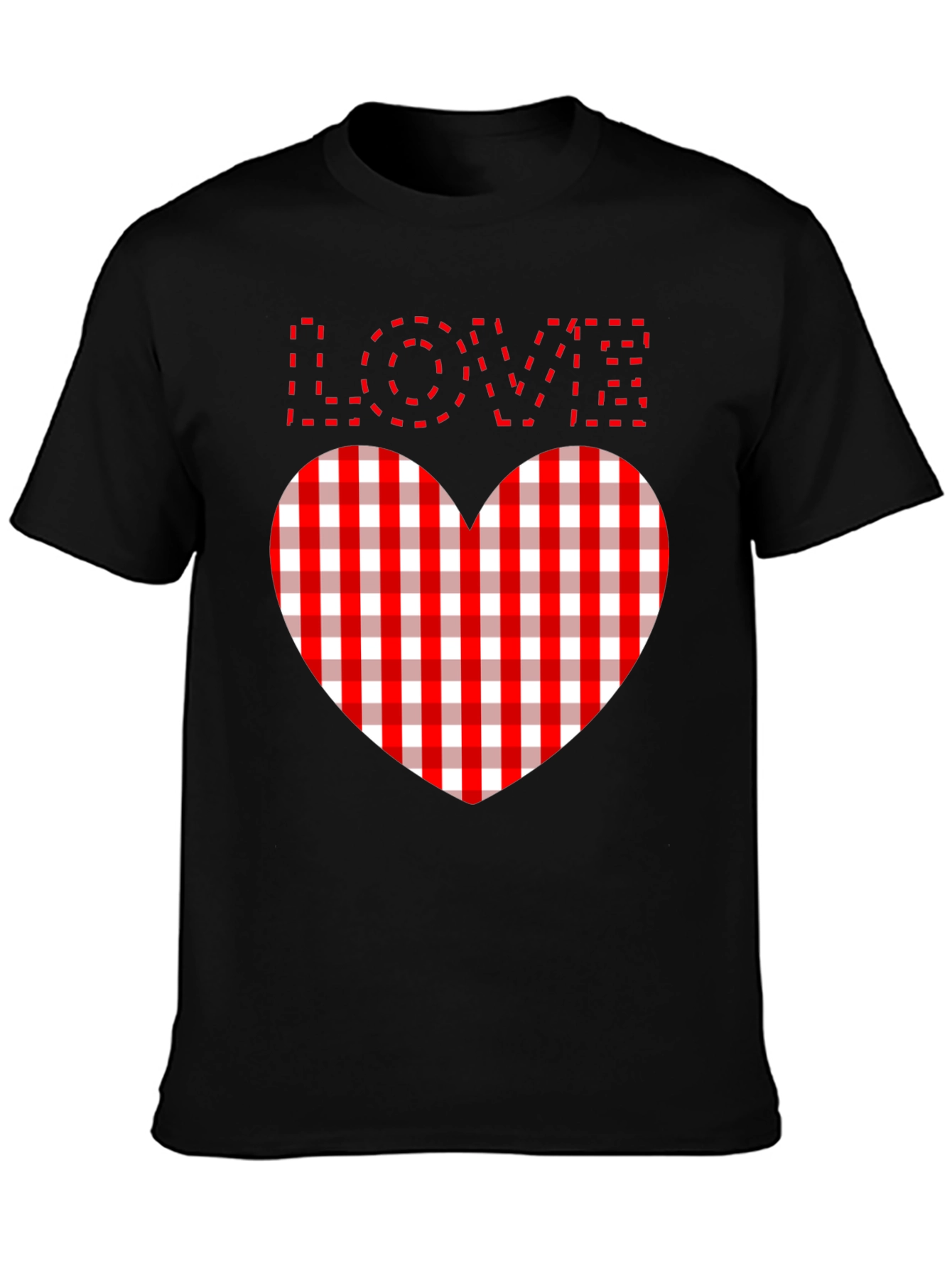Love Heart Plaid Graphic Tee