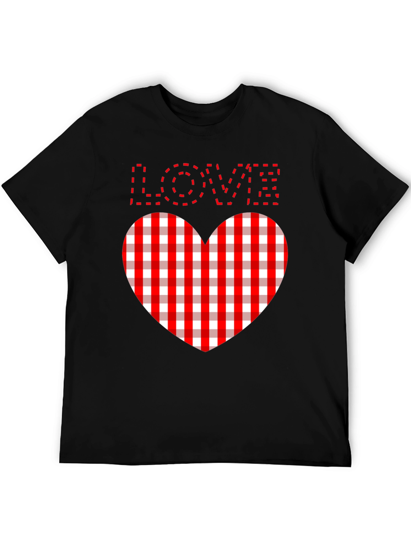 Love Heart Plaid Graphic Tee