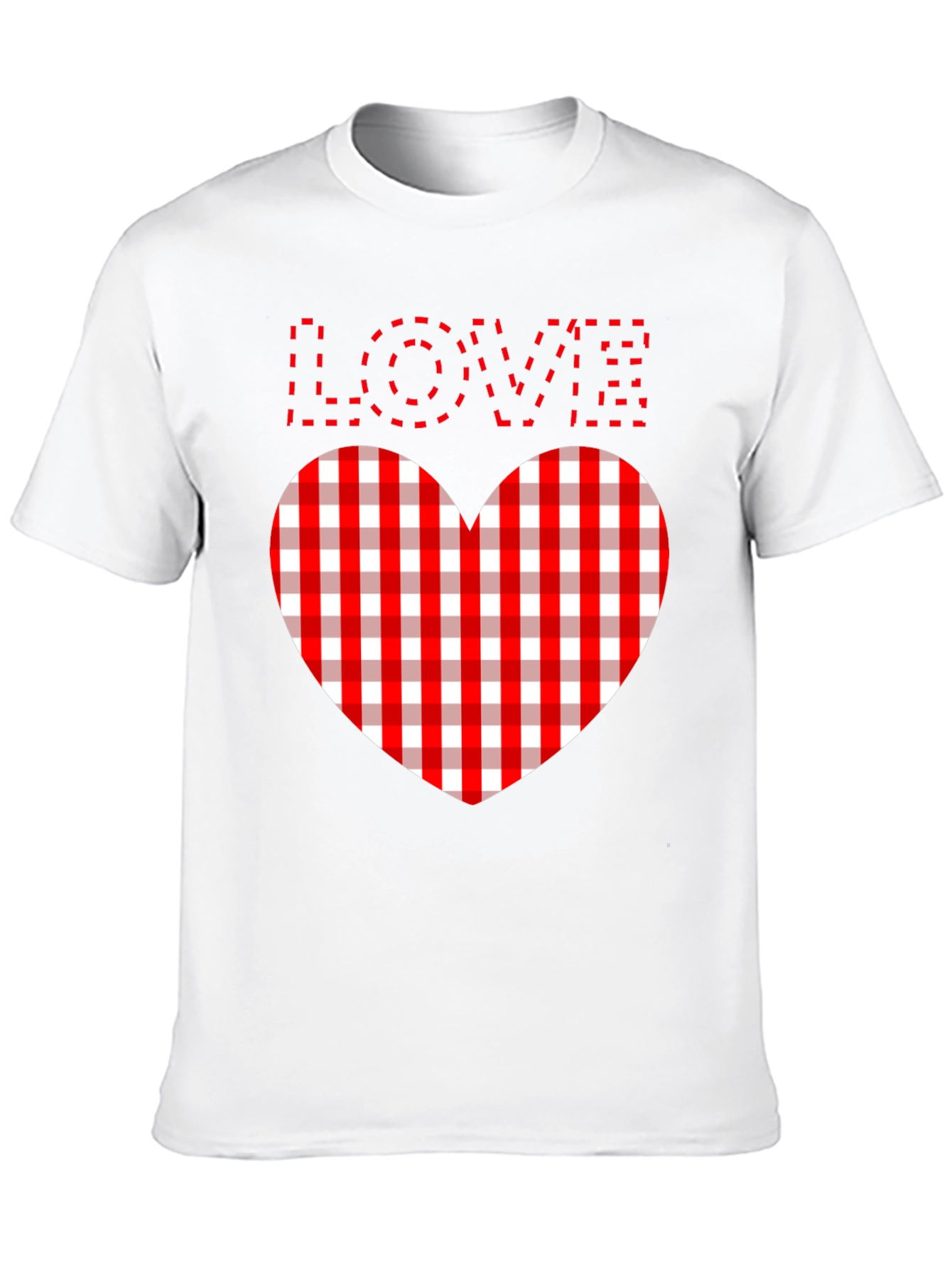 Love Heart Plaid Graphic Tee