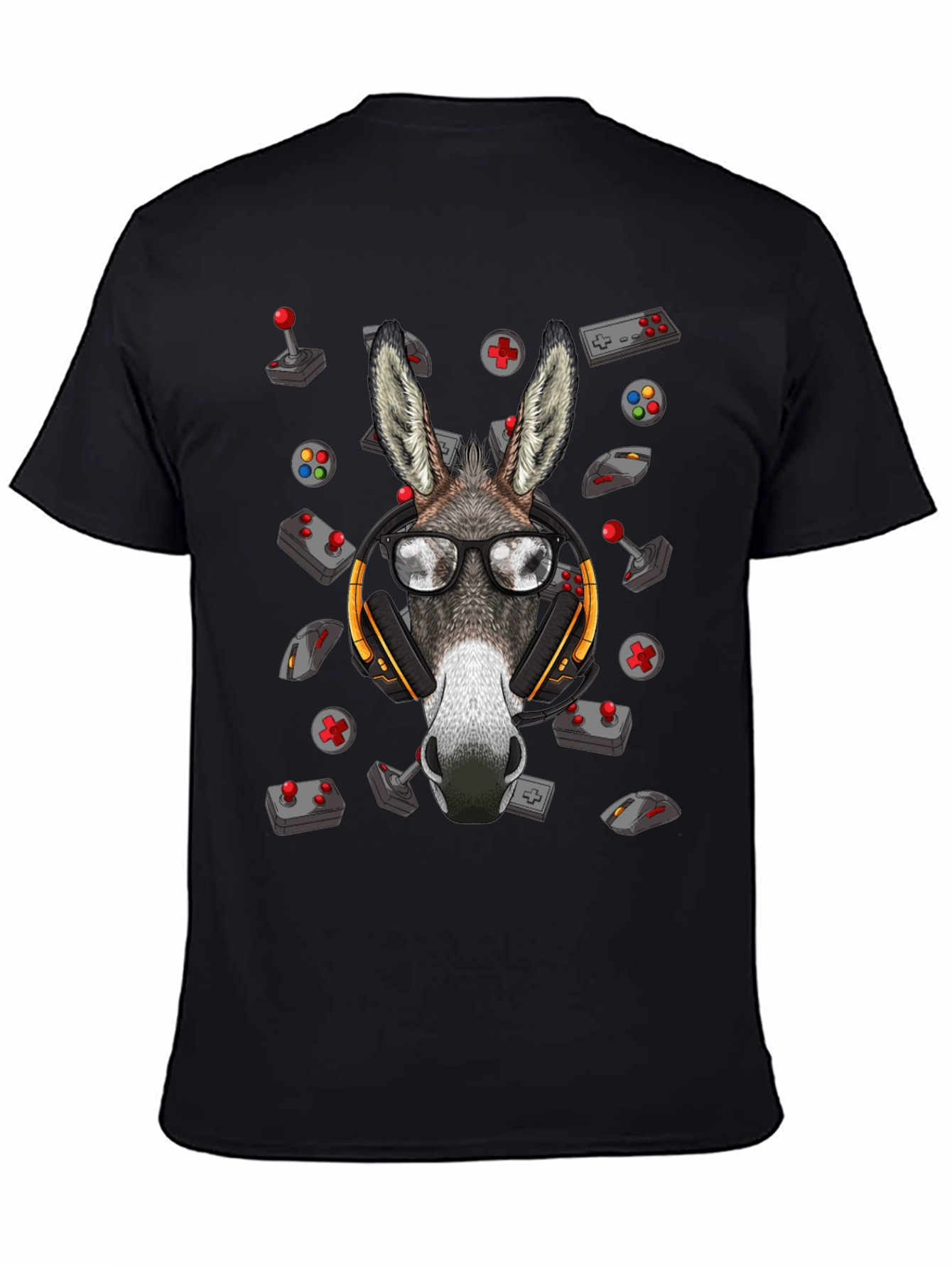 Gamer Donkey Graphic Tee - Black Cotton T-Shirt