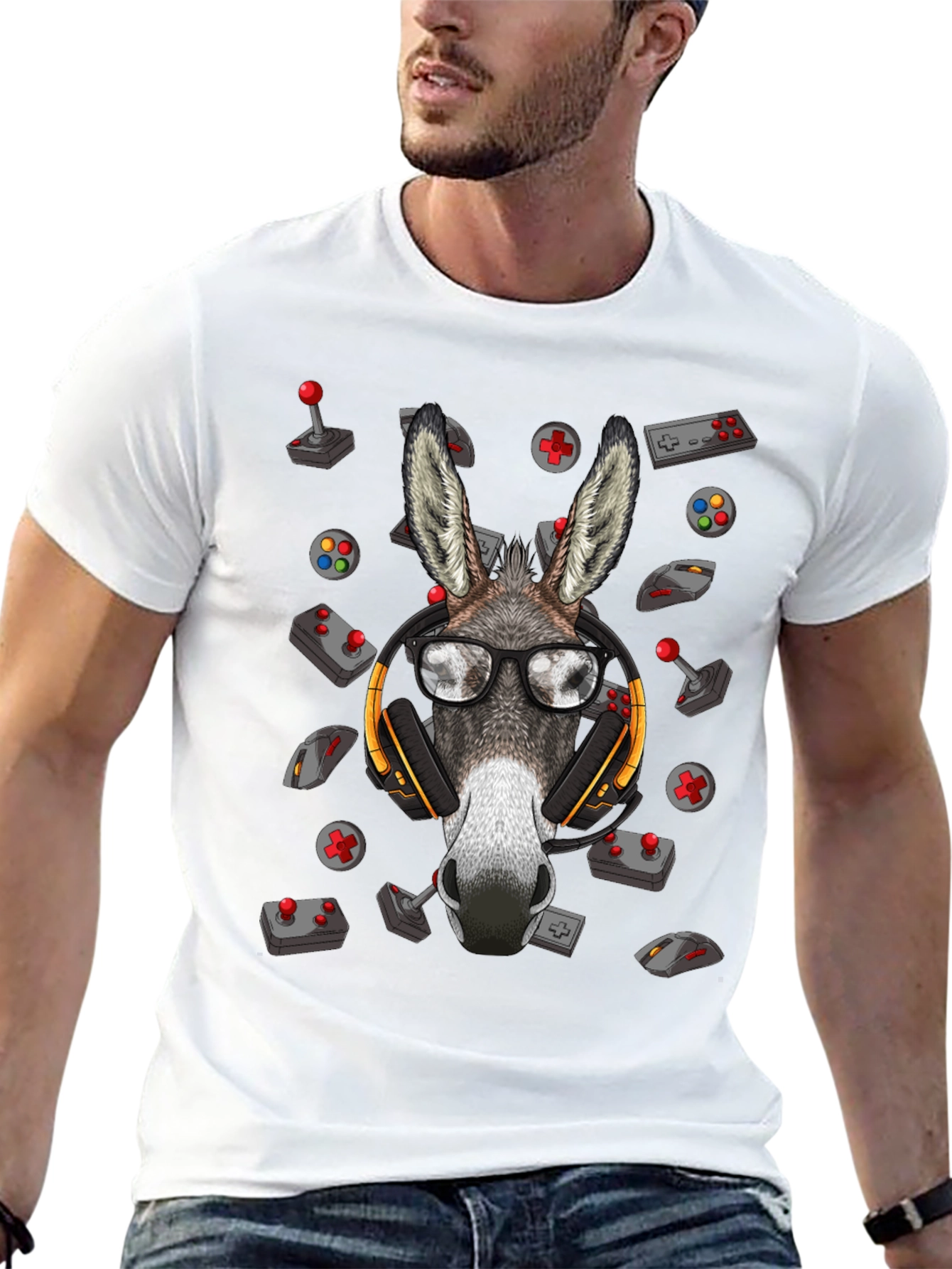 Gamer Donkey Graphic Tee - Black Cotton T-Shirt