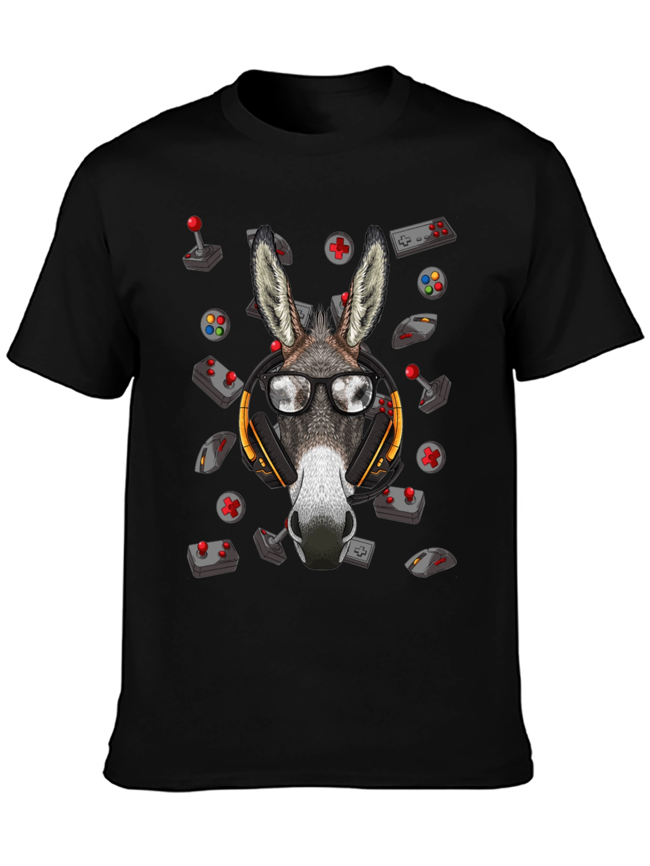 Gamer Donkey Graphic Tee - Black Cotton T-Shirt