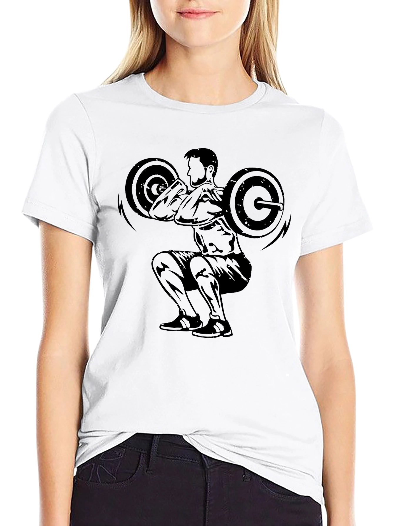 Squat Silhouette Graphic Tee - Black