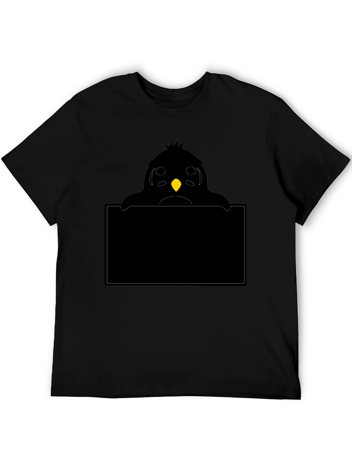 Black T-Shirt with Penguin Graphic