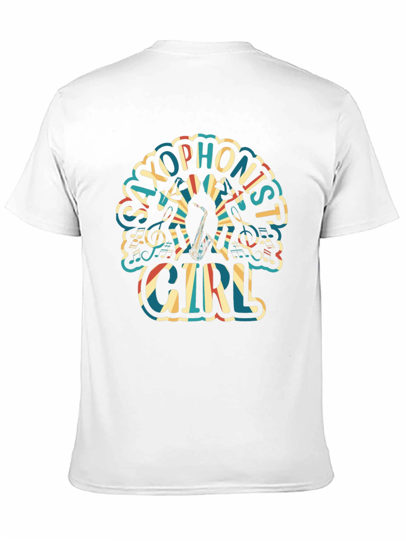 Saxophonist Girl Graphic Tee - Unisex Black T-Shirt