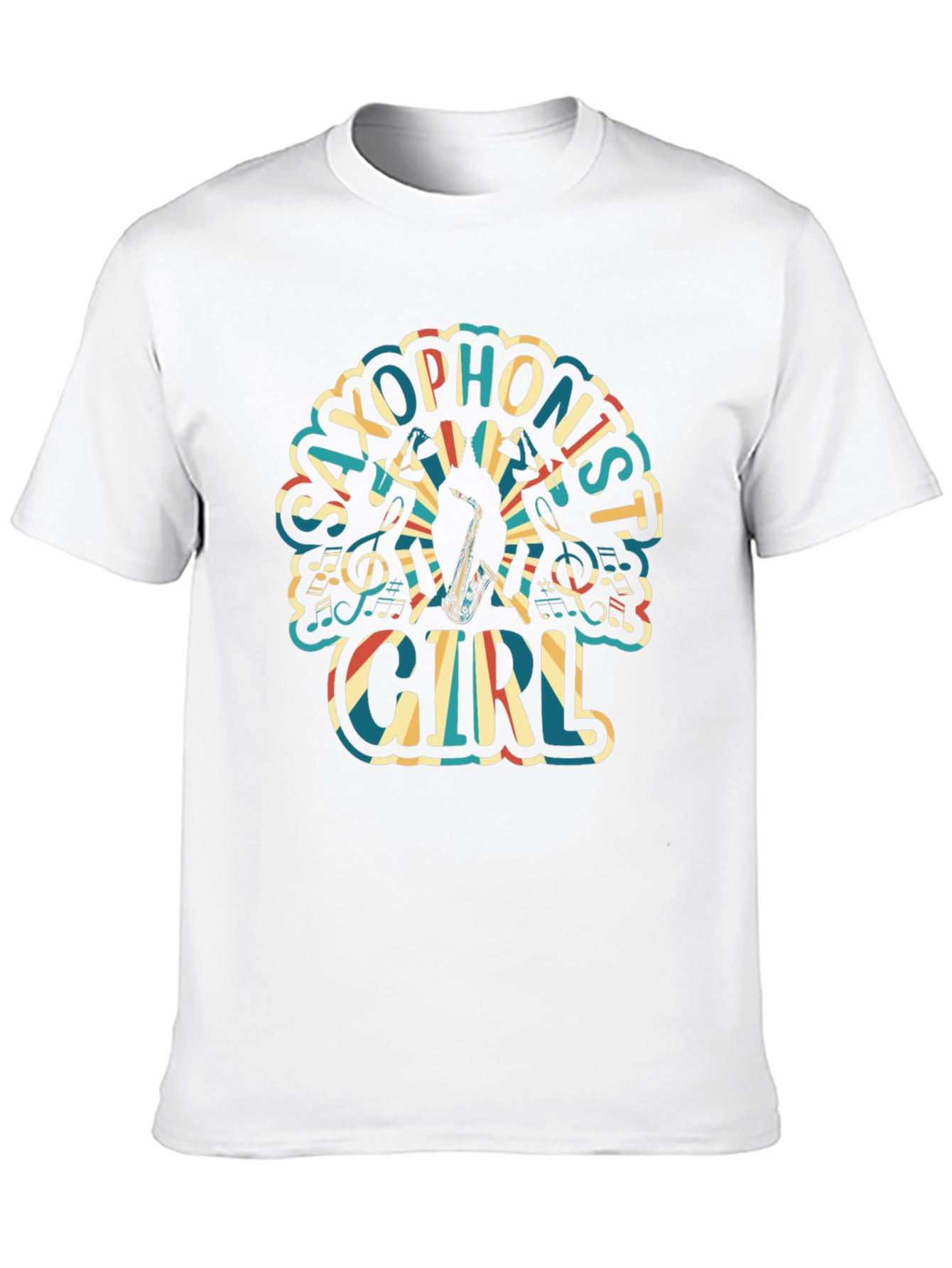 Saxophonist Girl Graphic Tee - Unisex Black T-Shirt