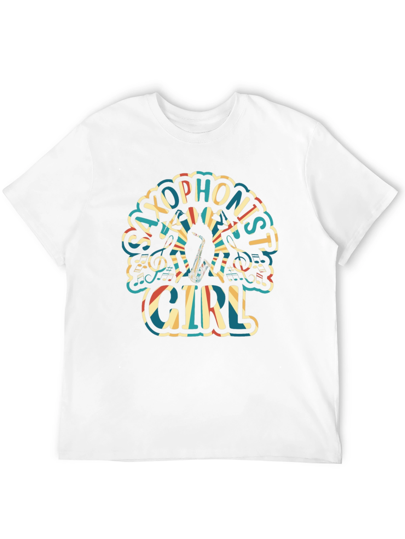 Saxophonist Girl Graphic Tee - Unisex Black T-Shirt