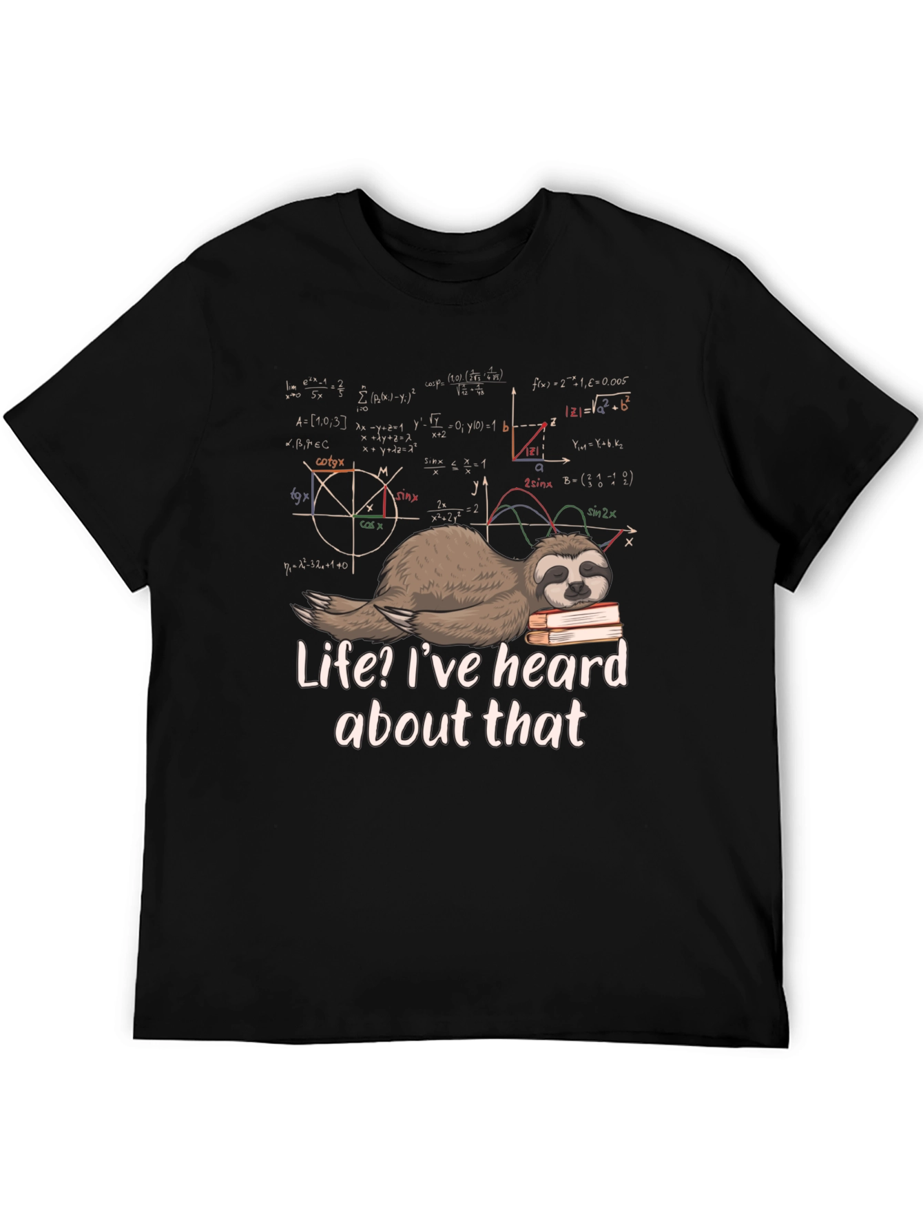 Math Sloth T-Shirt - Funny Lazy Geek Tee