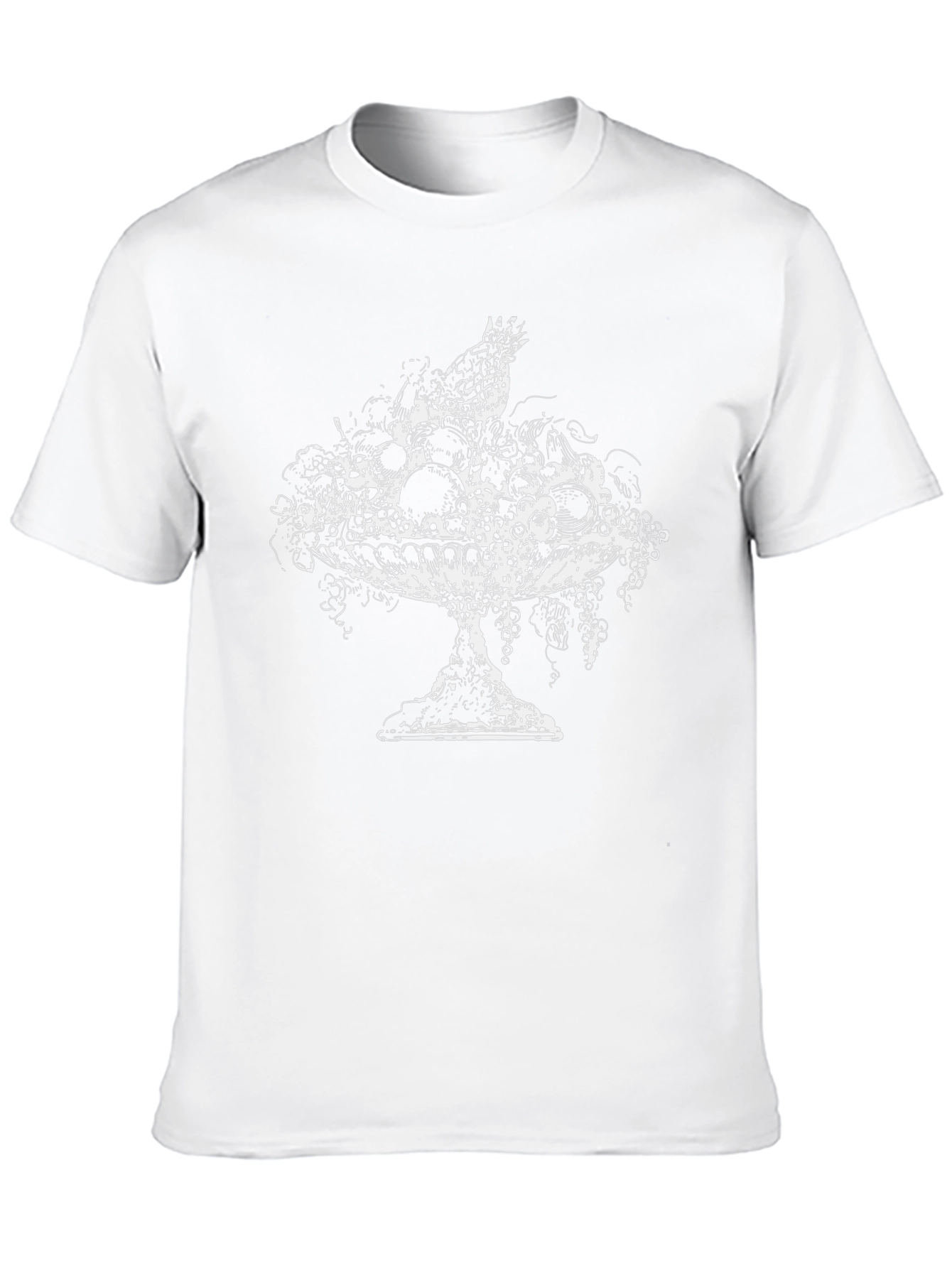Mens Black T-Shirt with Fruit Bowl Graphic