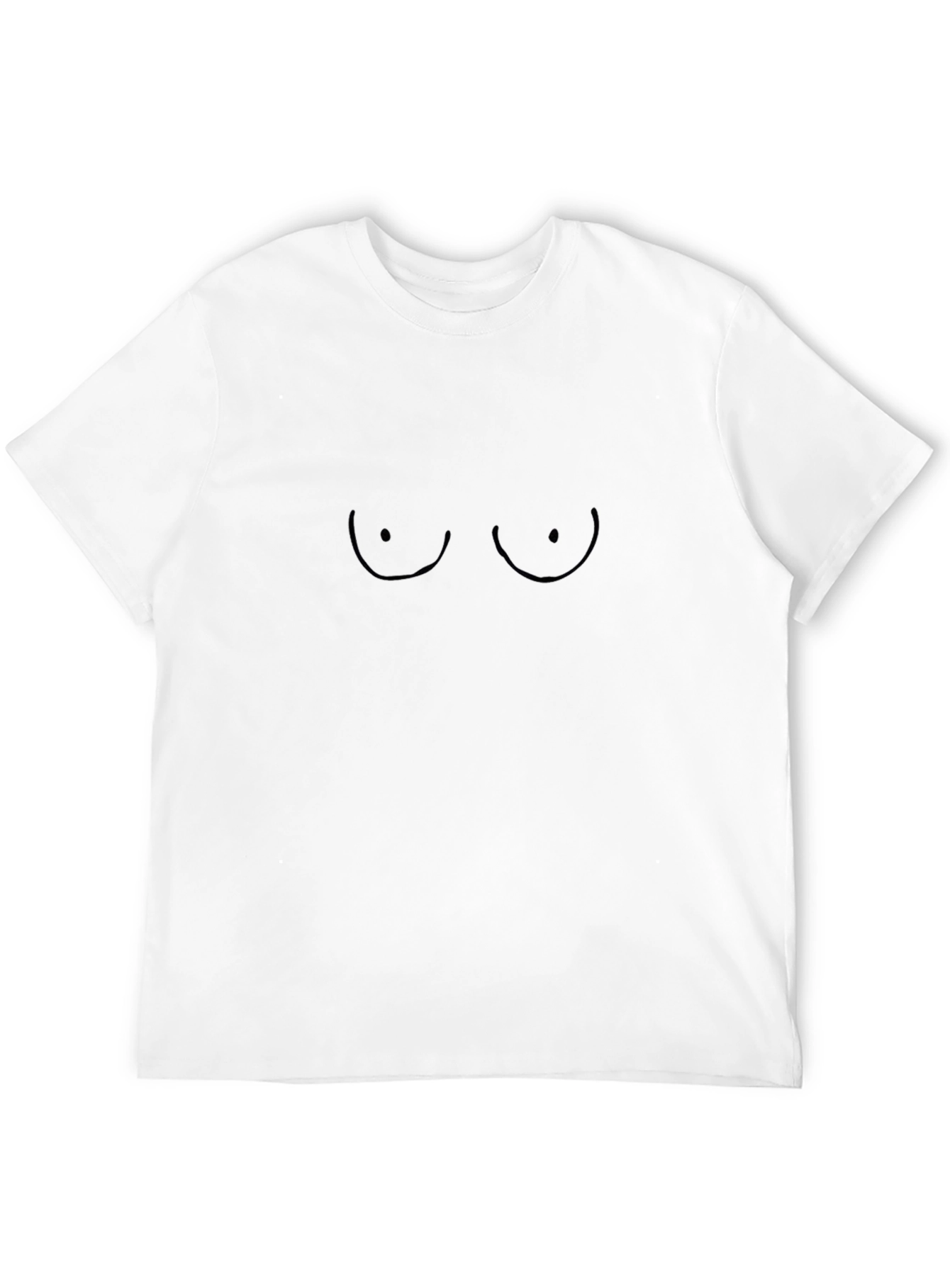 Funny Boob Outline Black T-Shirt