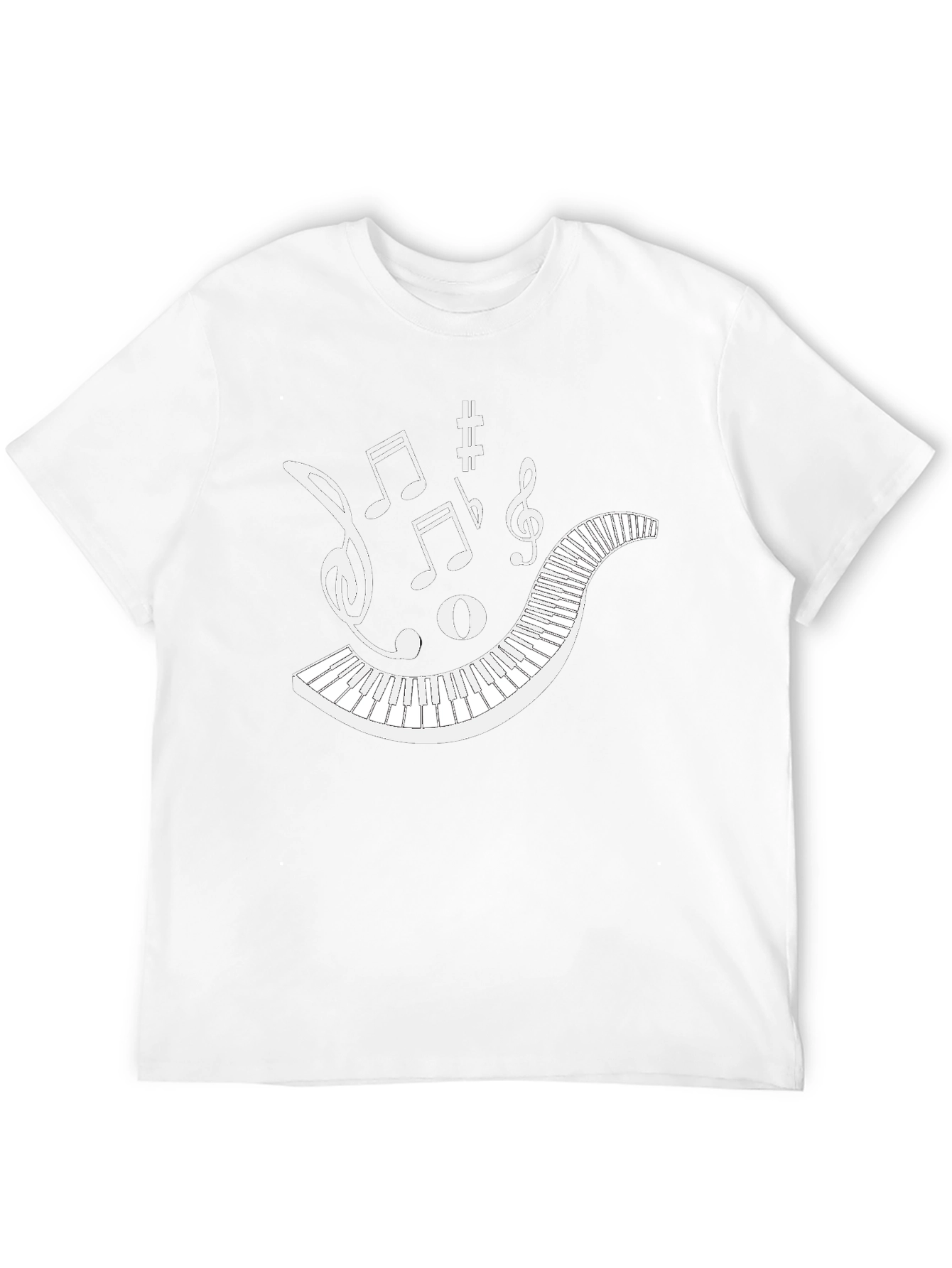 Musical Keyboard Notes Graphic Tee