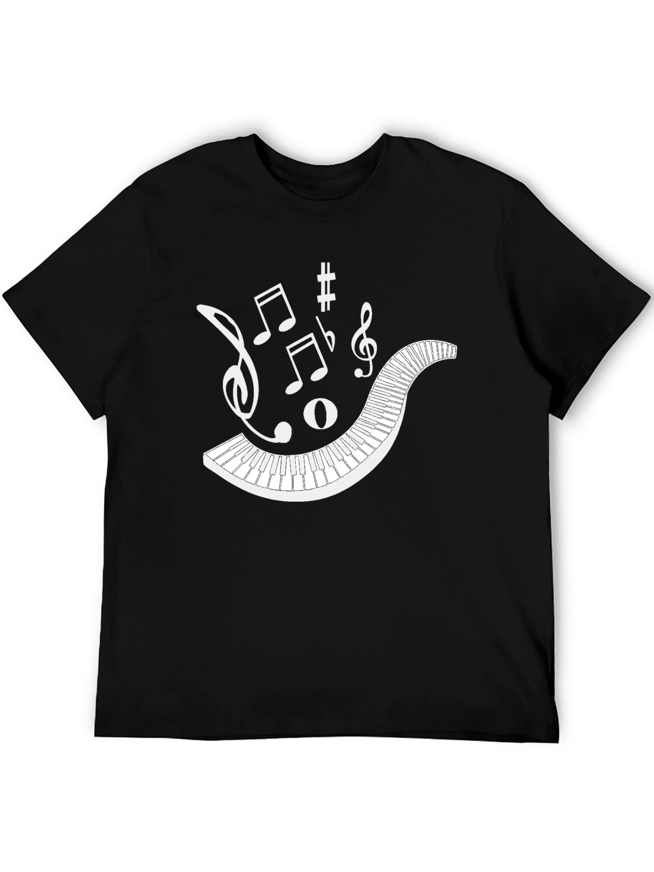 Musical Keyboard Notes Graphic Tee