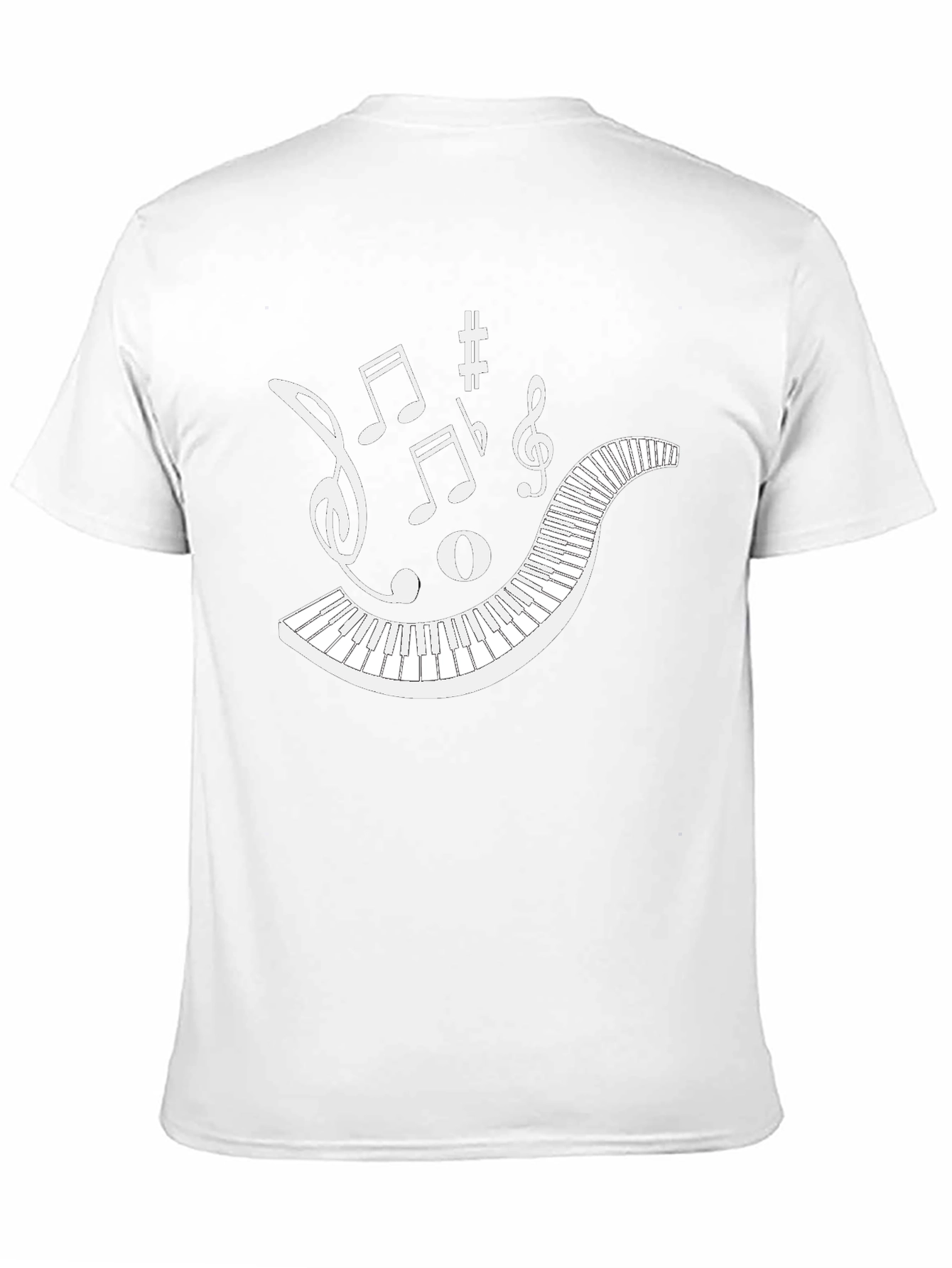 Musical Keyboard Notes Graphic Tee