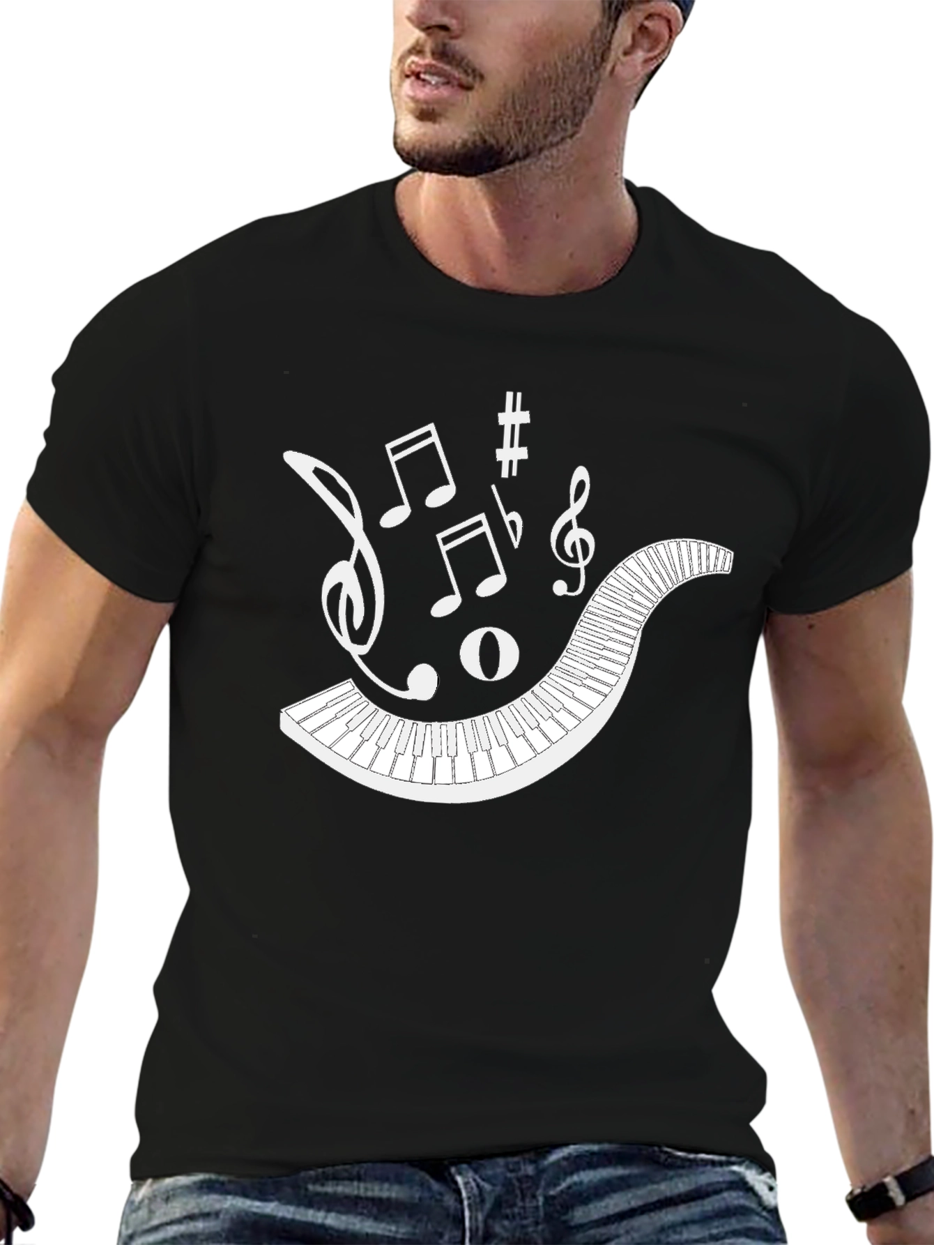 Musical Keyboard Notes Graphic Tee