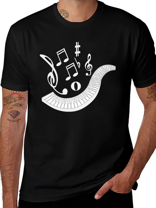 Musical Keyboard Notes Graphic Tee