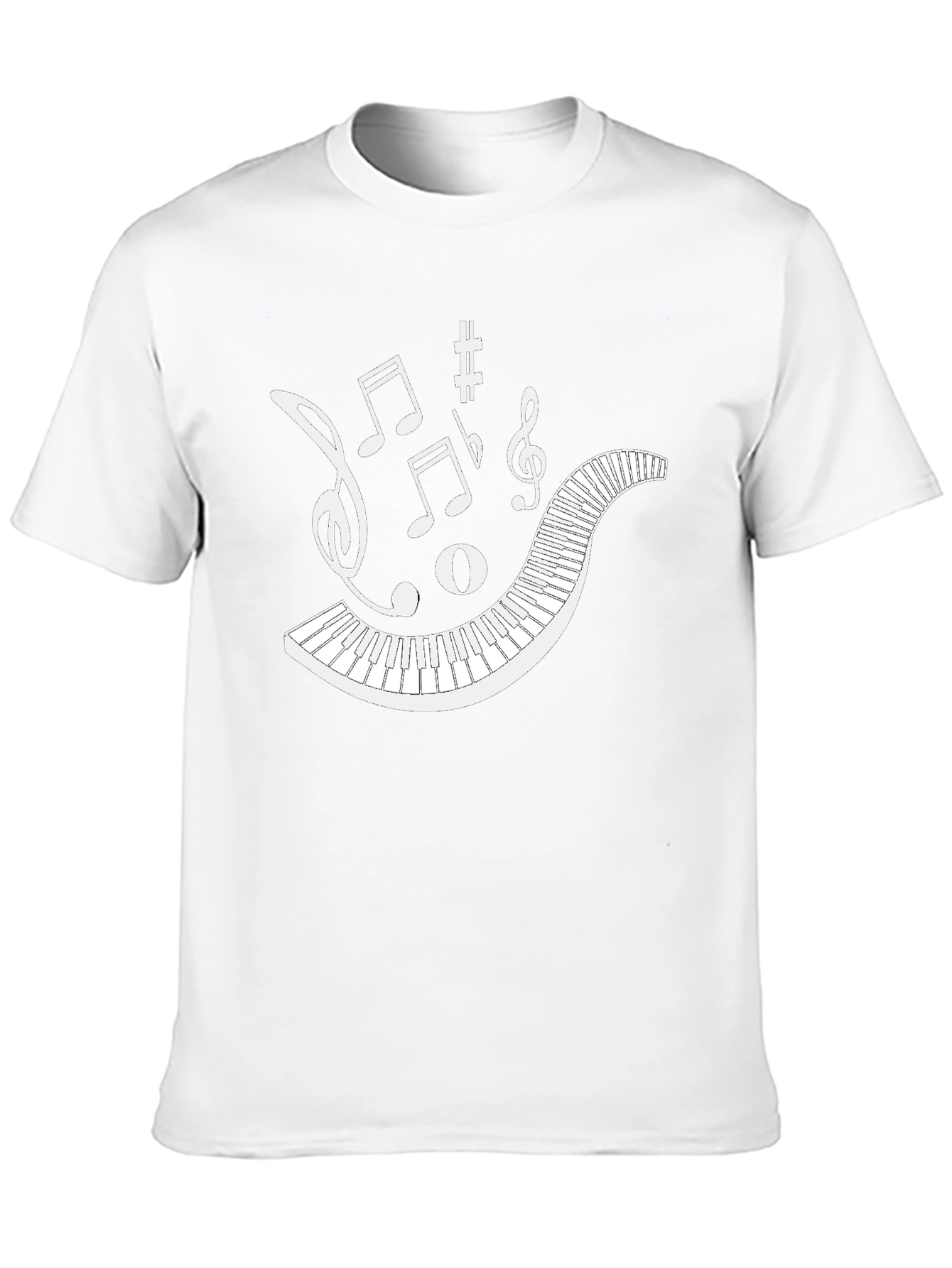 Musical Keyboard Notes Graphic Tee