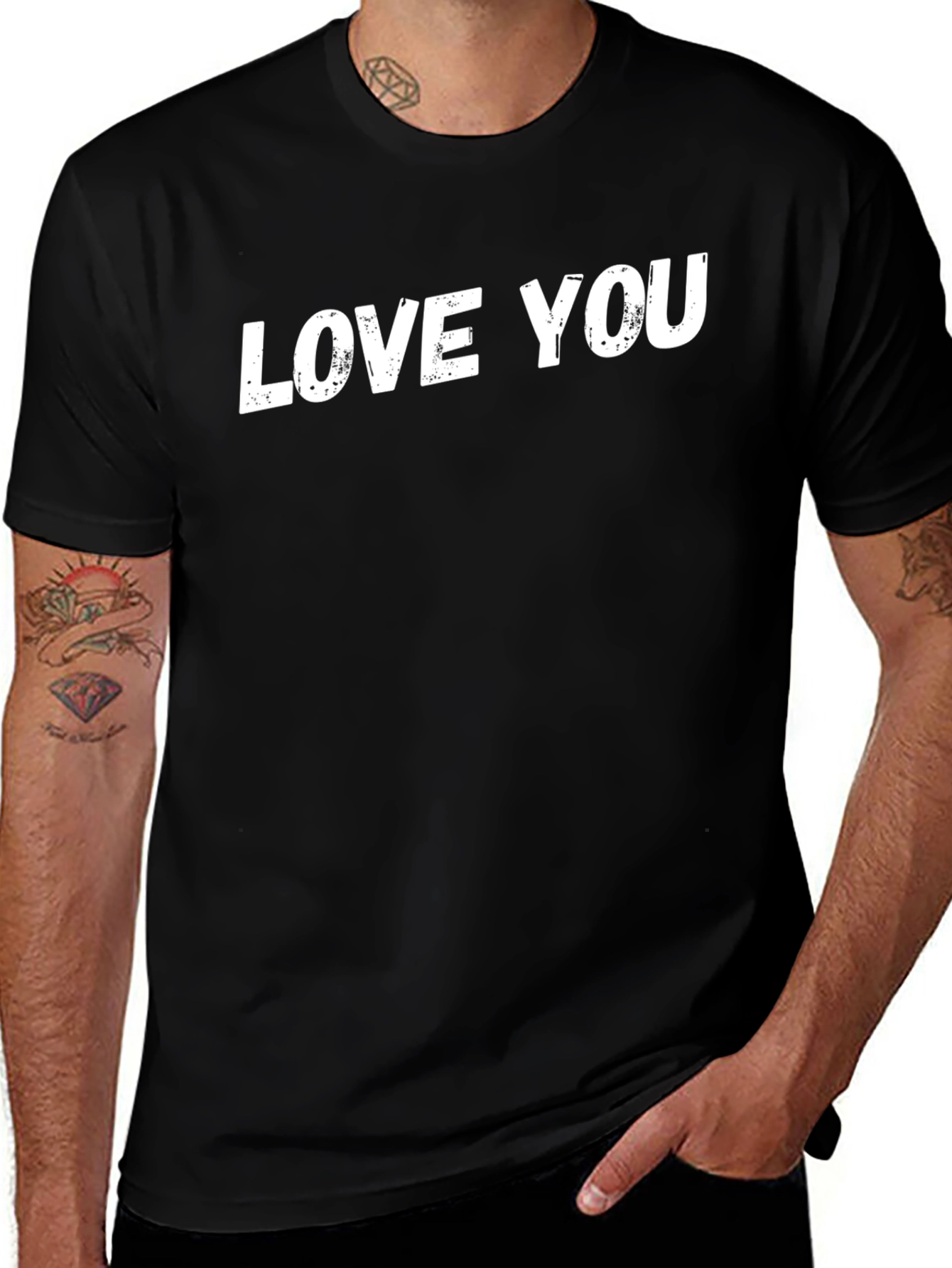 Love You Black T-Shirt - Trendy Casual Wear