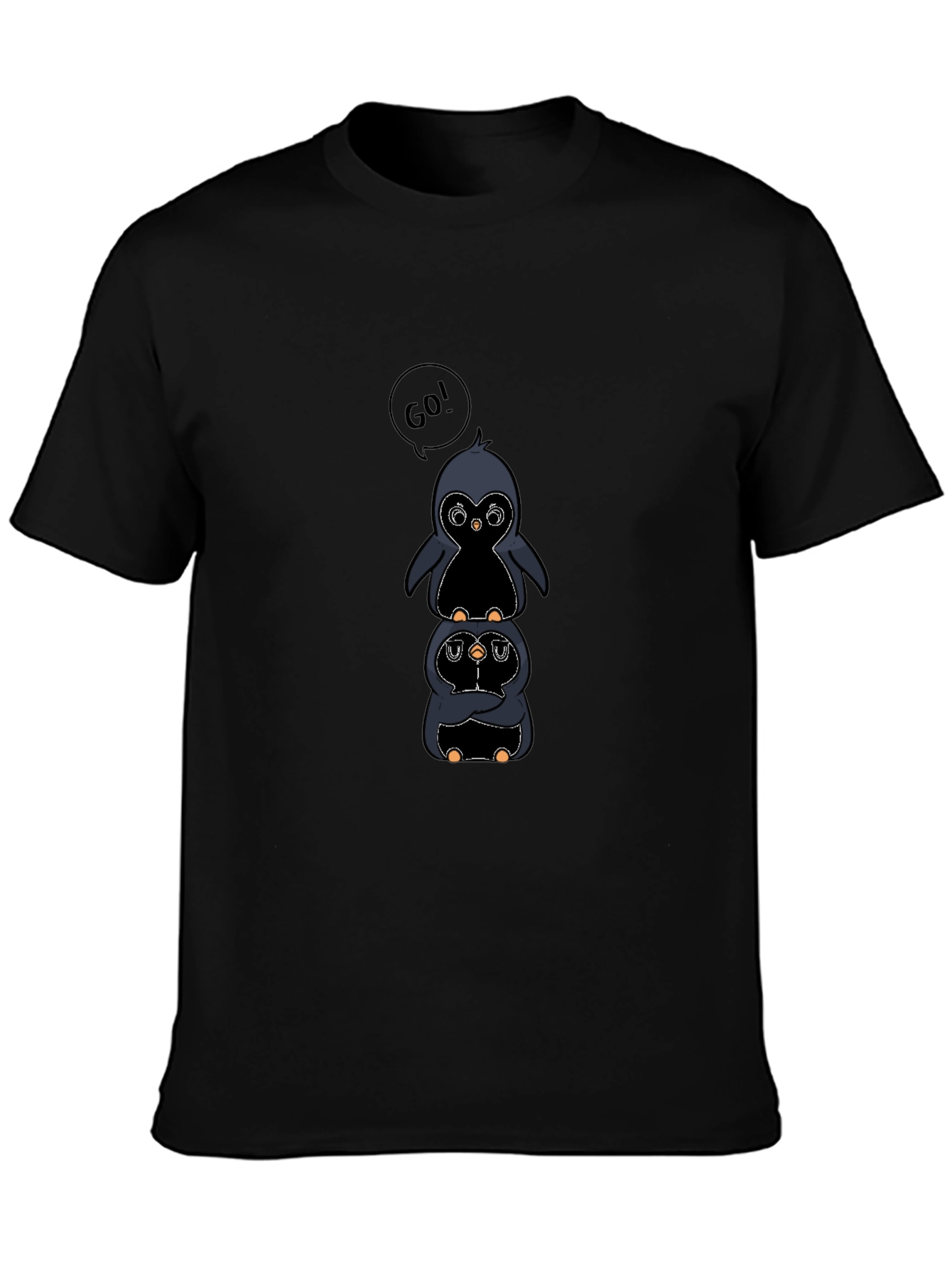 Penguin Stack Black T-Shirt