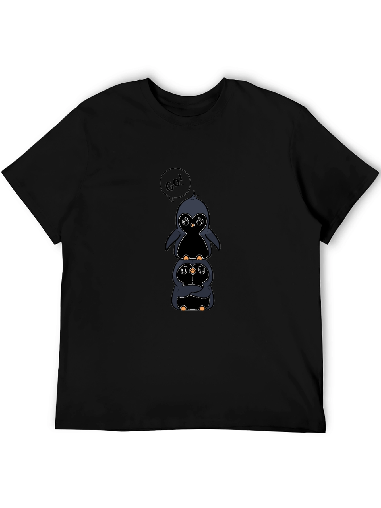 Penguin Stack Black T-Shirt
