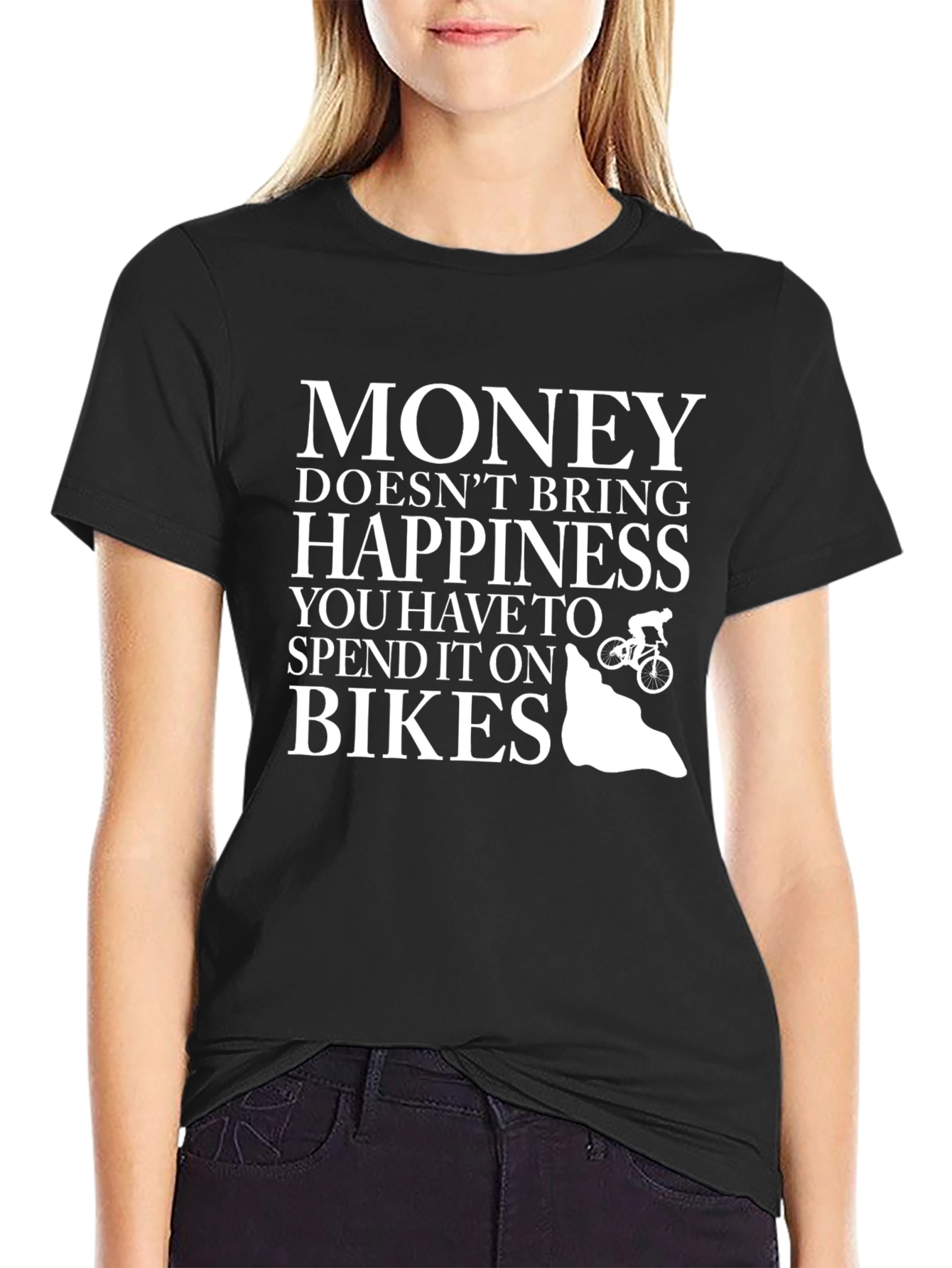 Money Doesnt Buy Happiness Bike T-Shirt