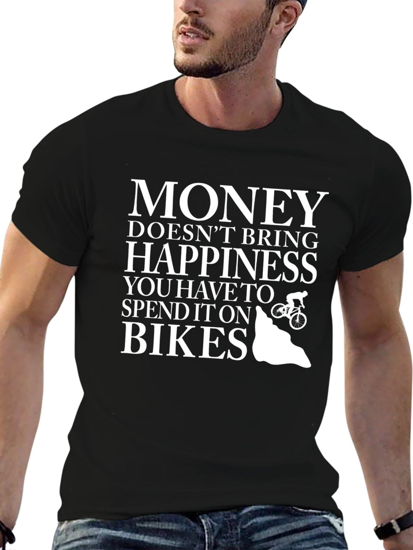 Money Doesnt Buy Happiness Bike T-Shirt