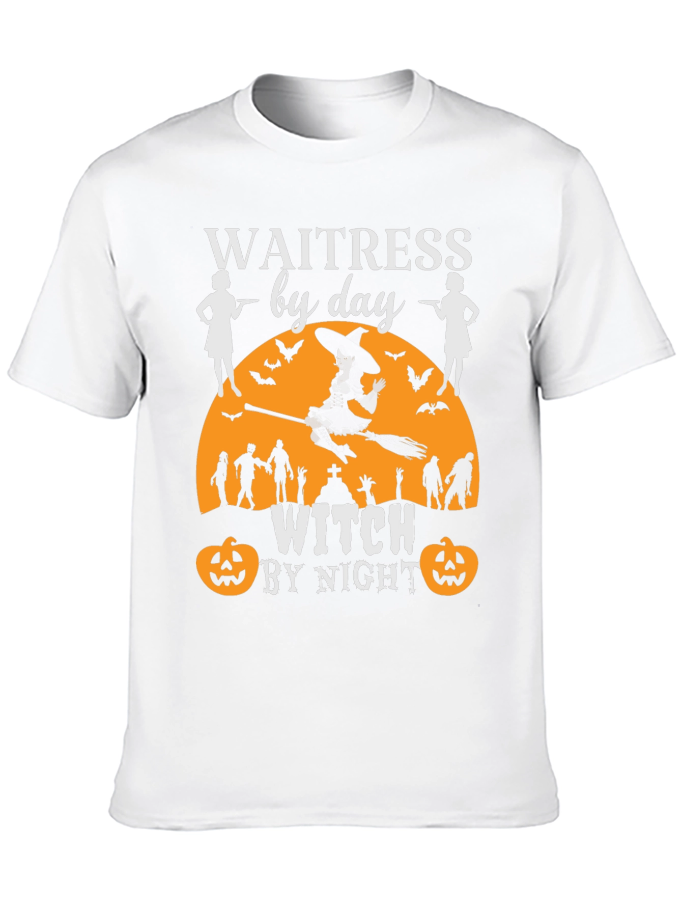 Waitress by Day Witch by Night Halloween T-Shirt
