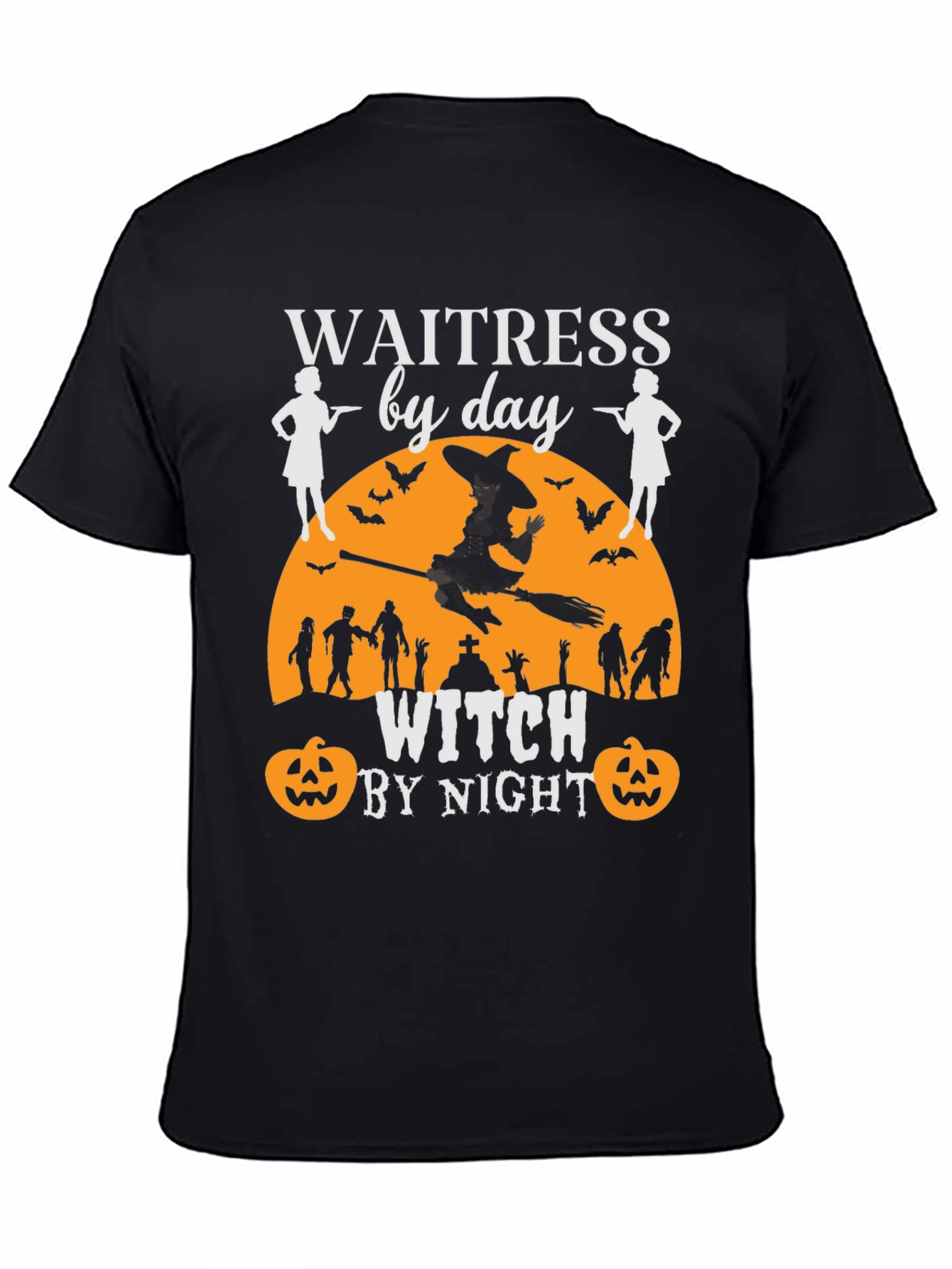 Waitress by Day Witch by Night Halloween T-Shirt